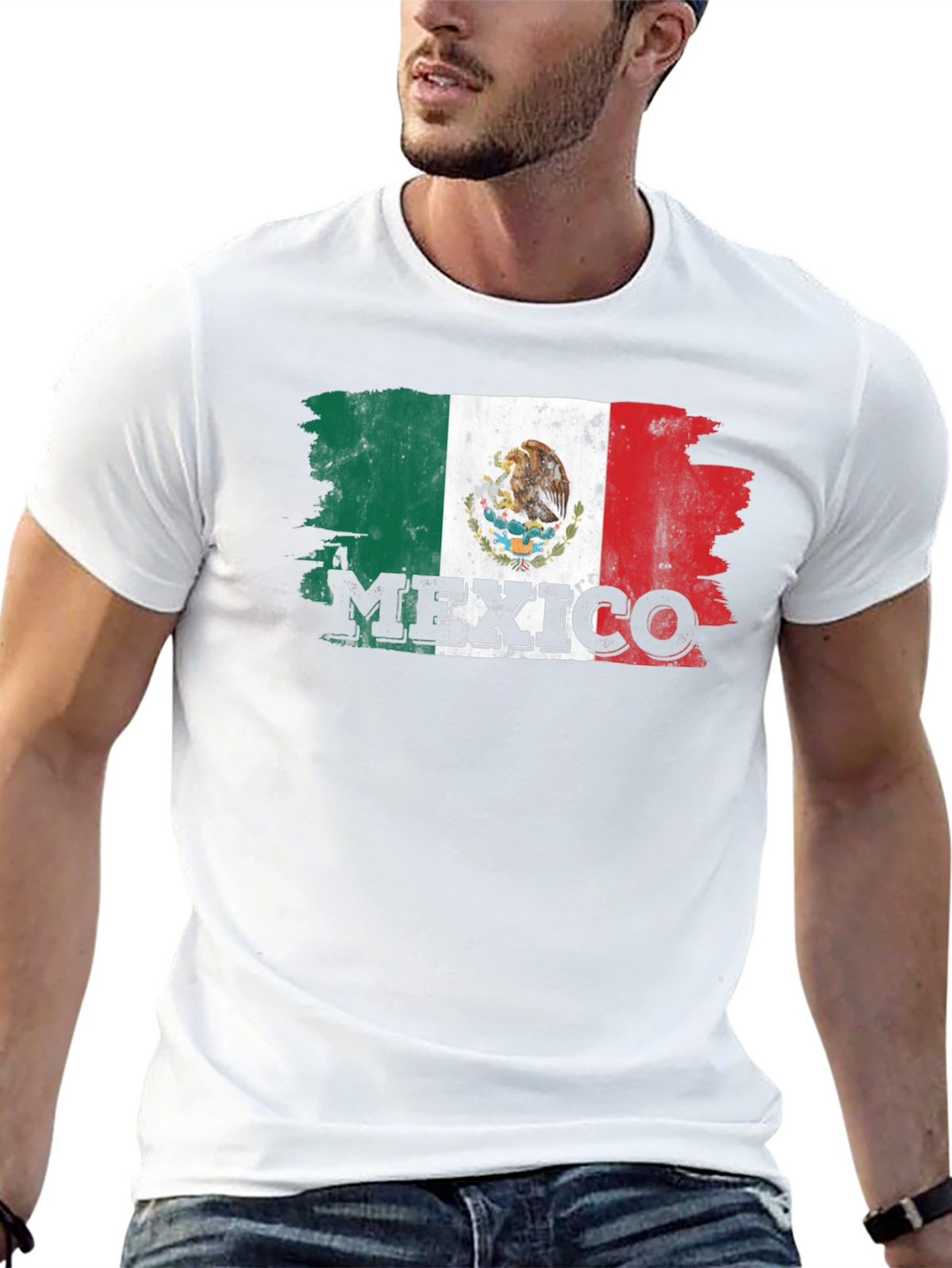 Mexico Flag T-Shirt - Distressed Graphic Tee