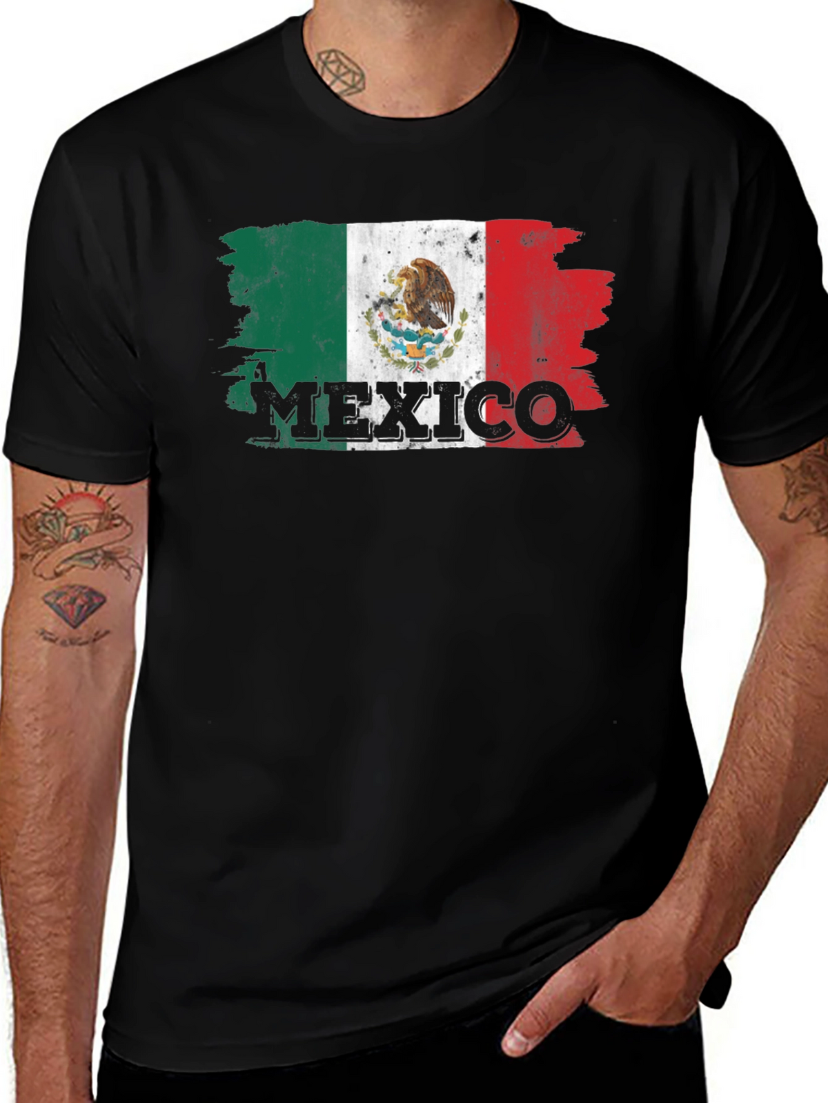 Mexico Flag T-Shirt - Distressed Graphic Tee