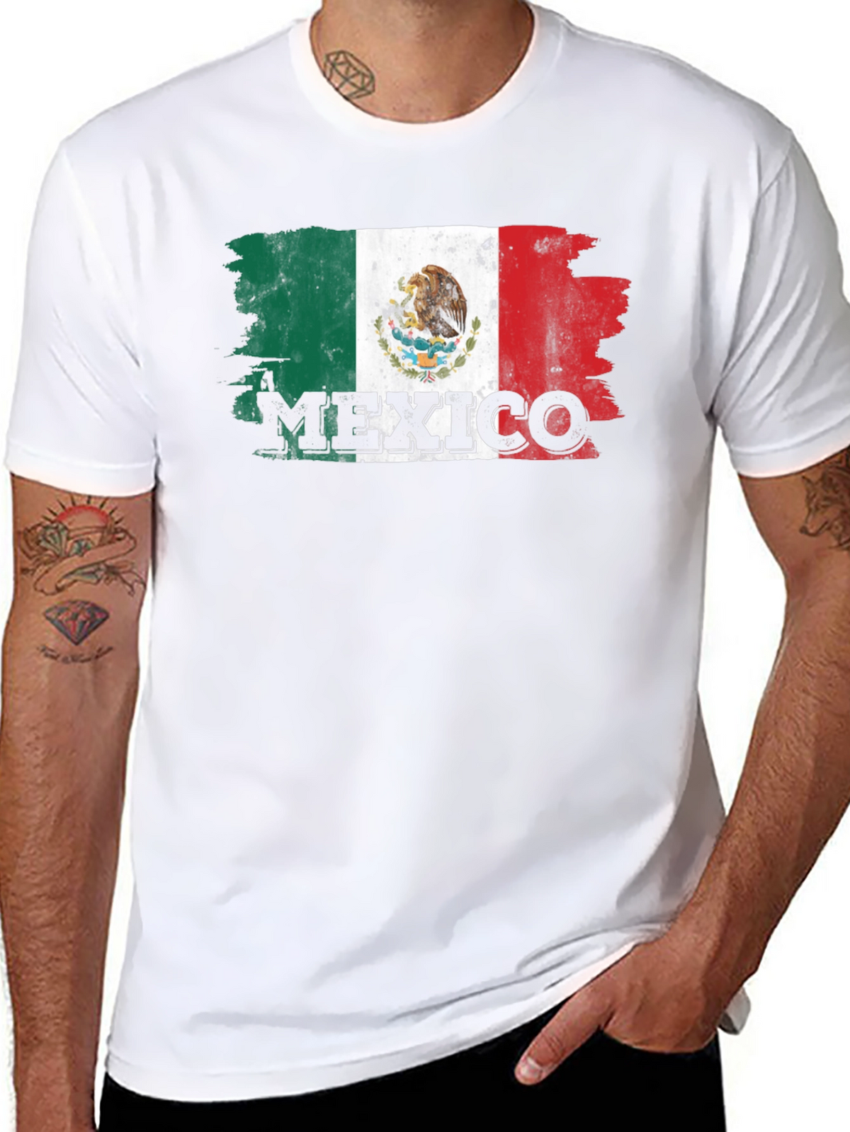 Mexico Flag T-Shirt - Distressed Graphic Tee