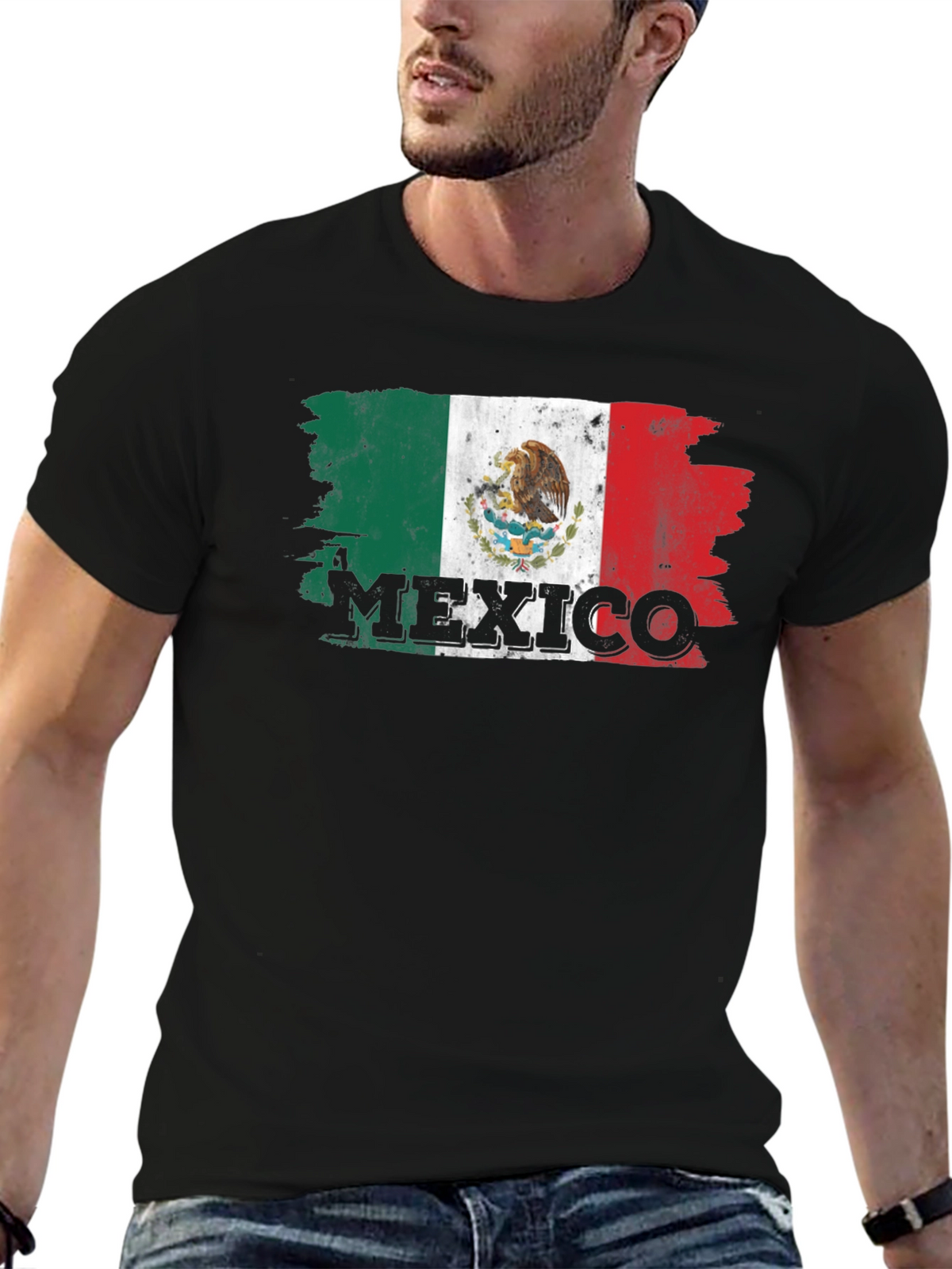 Mexico Flag T-Shirt - Distressed Graphic Tee