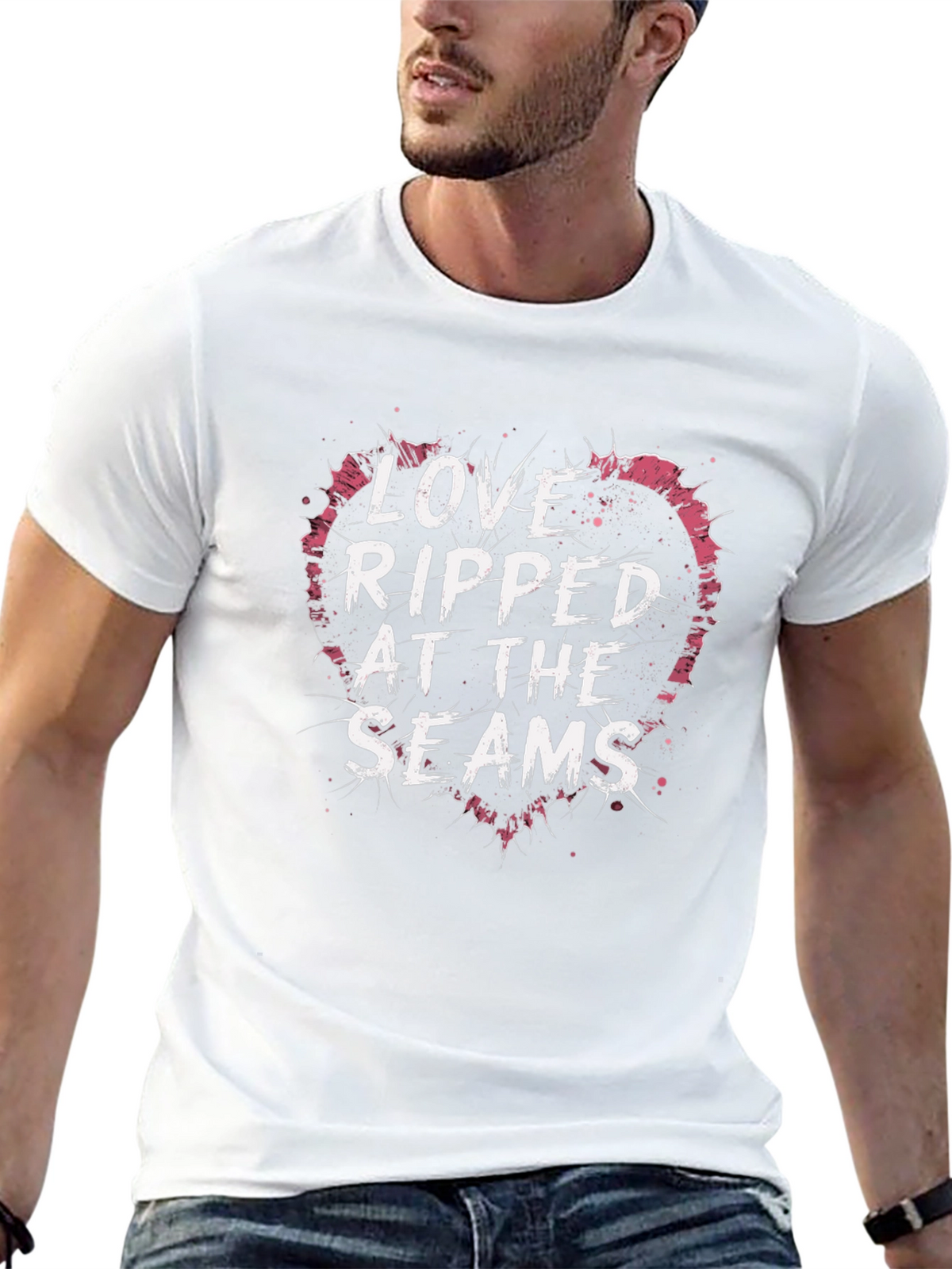 Love Ripped at the Seams Black T-Shirt