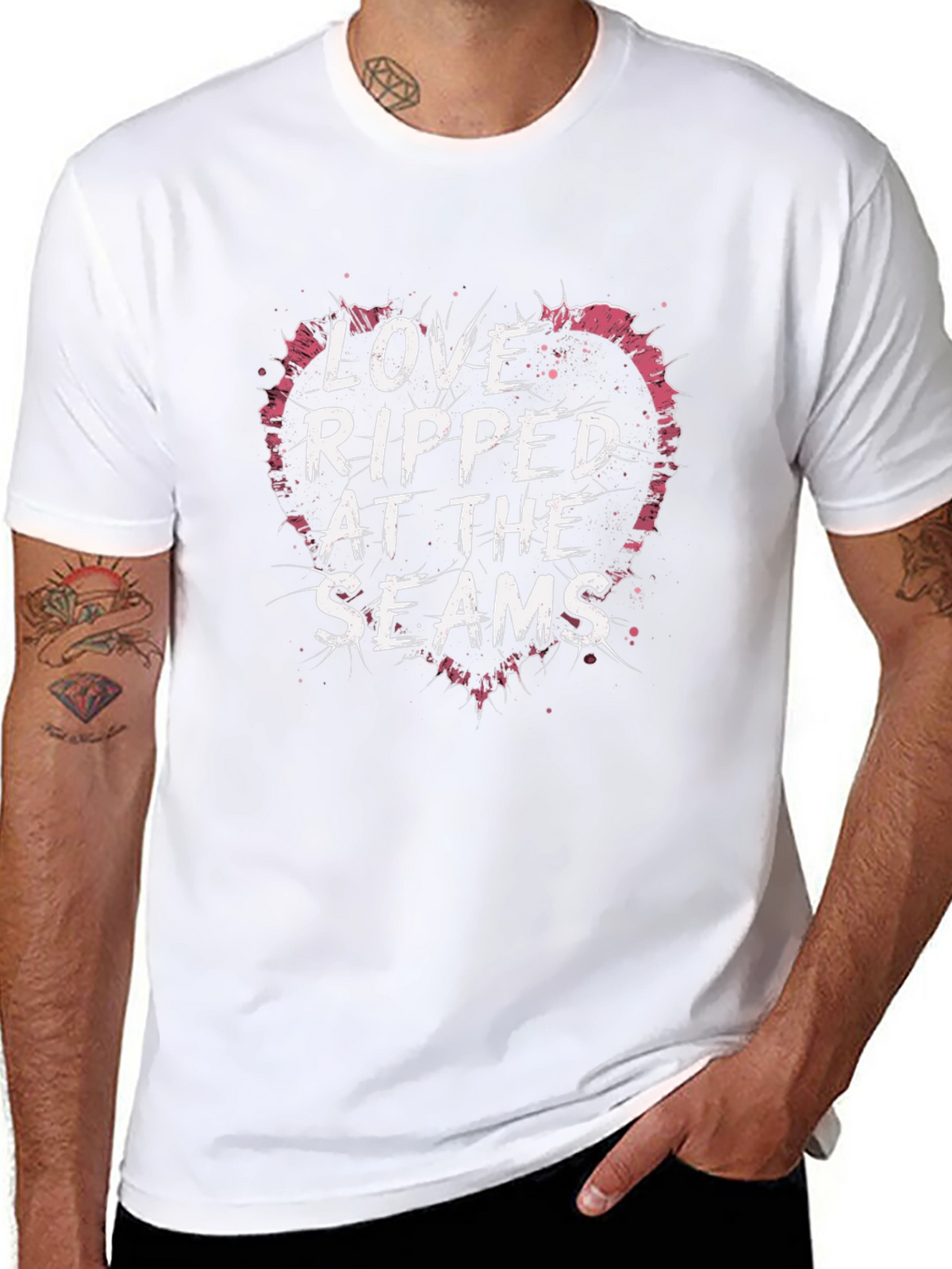 Love Ripped at the Seams Black T-Shirt