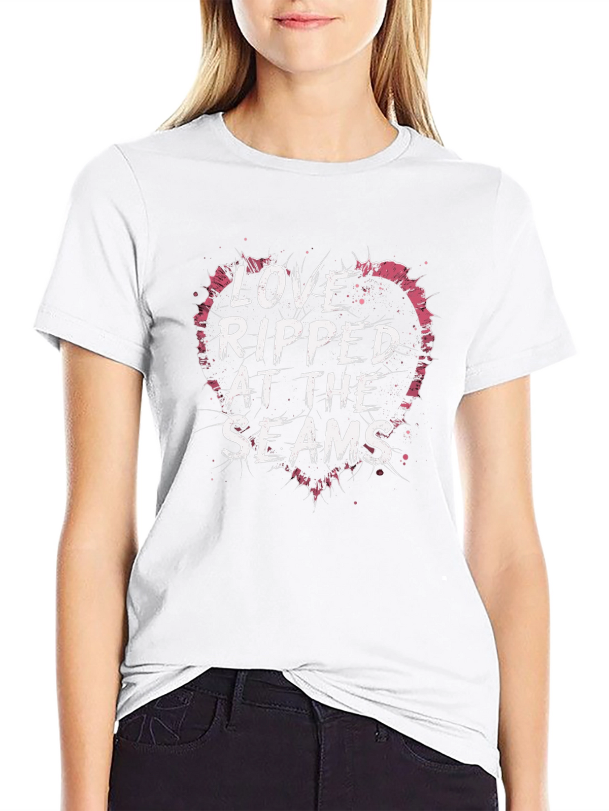 Love Ripped at the Seams Black T-Shirt