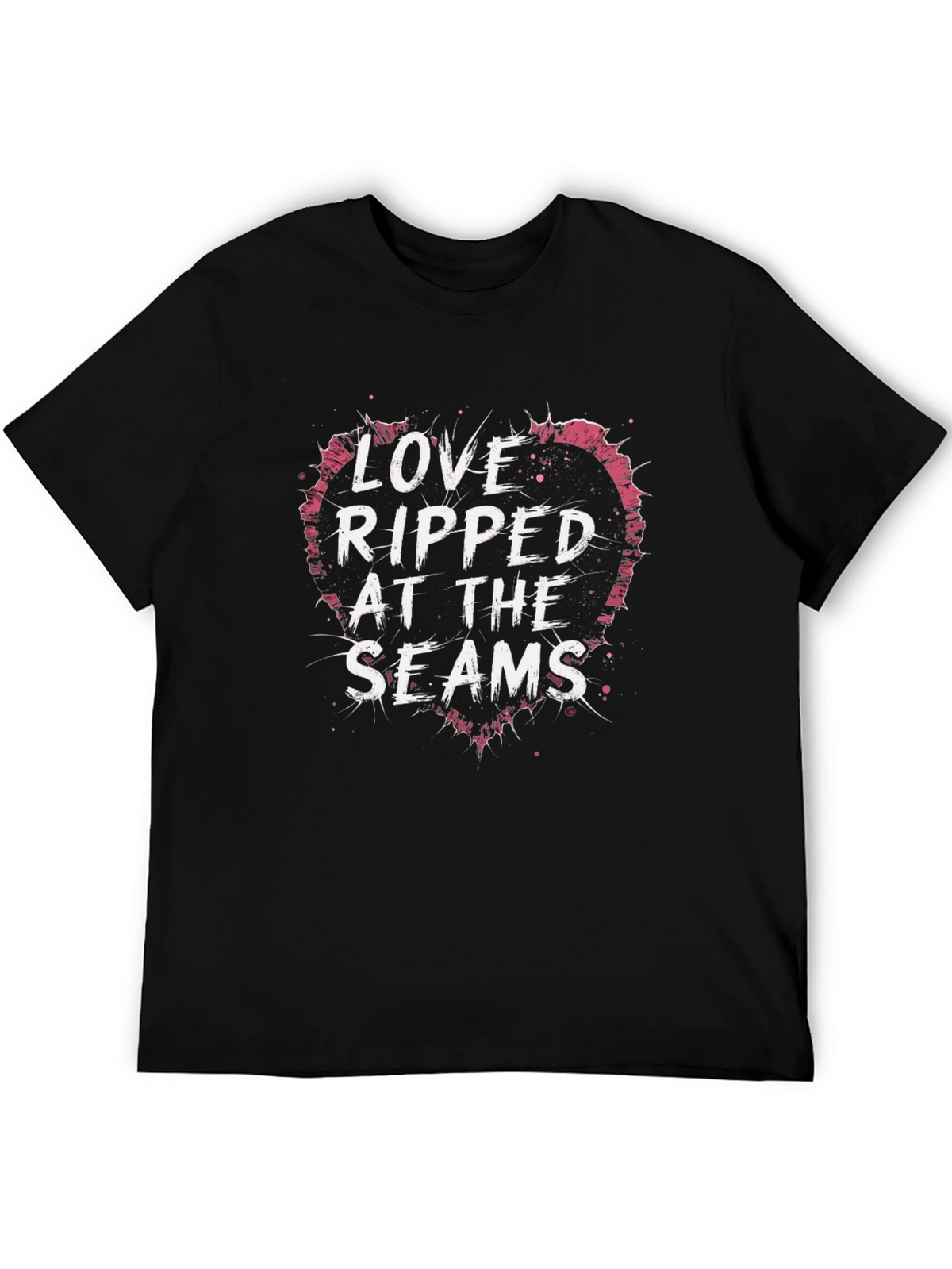 Love Ripped at the Seams Black T-Shirt