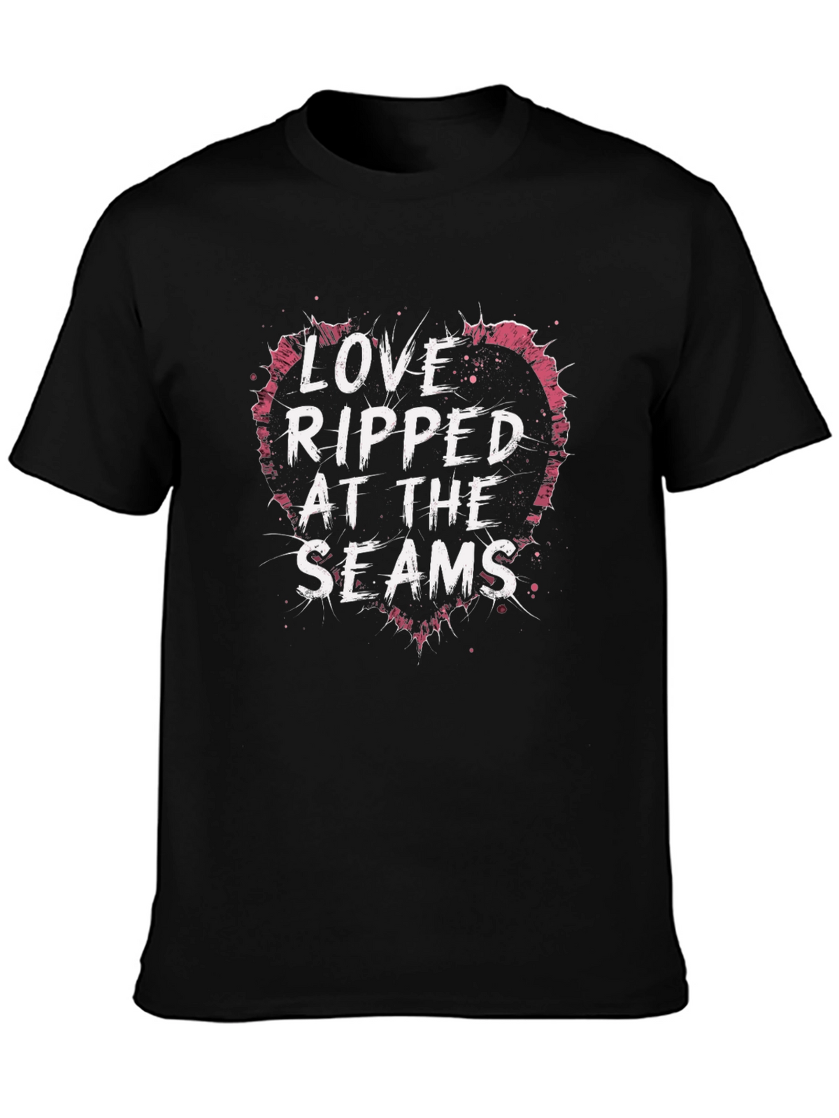 Love Ripped at the Seams Black T-Shirt