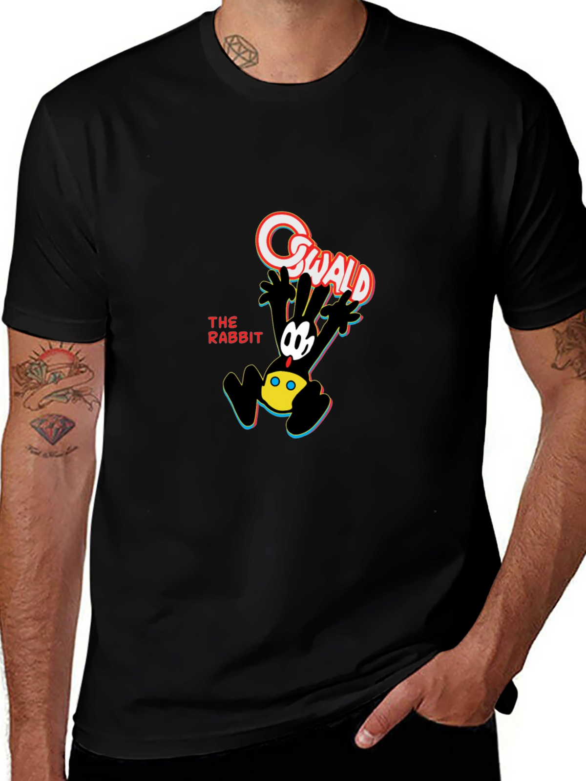 Oswald the Rabbit Black Graphic Tee