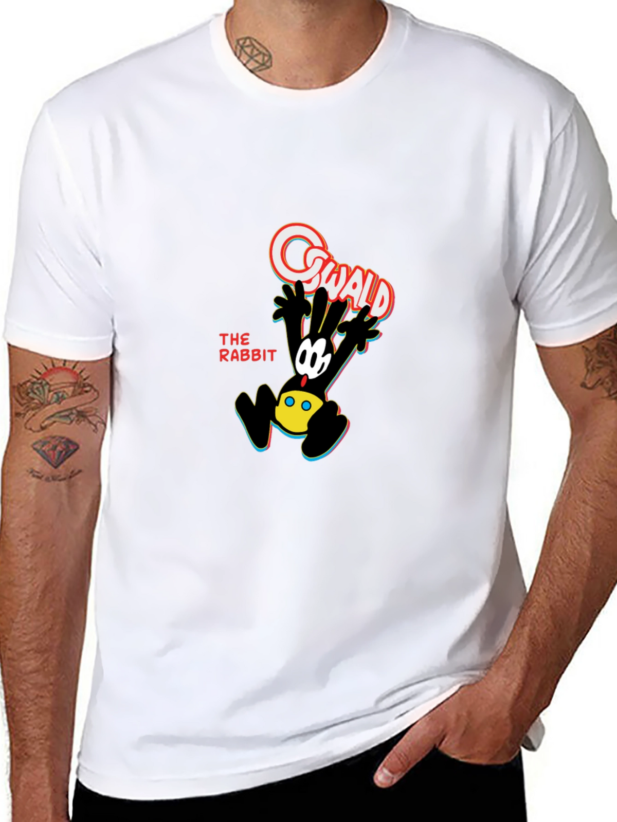 Oswald the Rabbit Black Graphic Tee