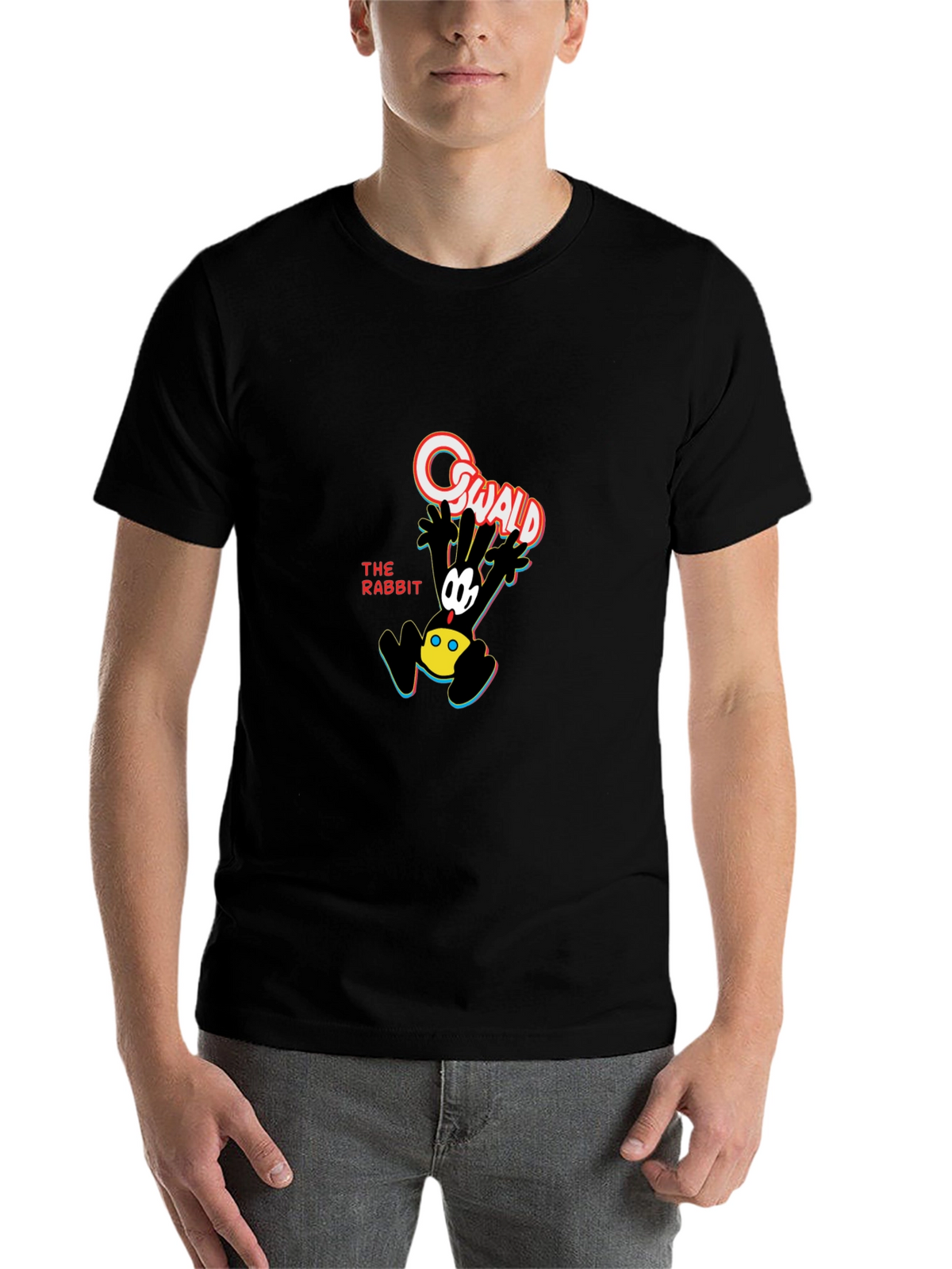 Oswald the Rabbit Black Graphic Tee