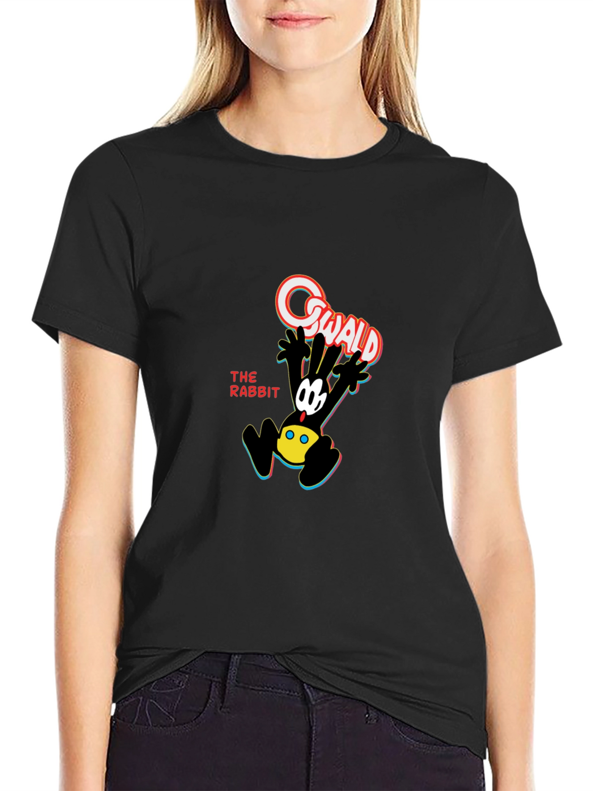 Oswald the Rabbit Black Graphic Tee