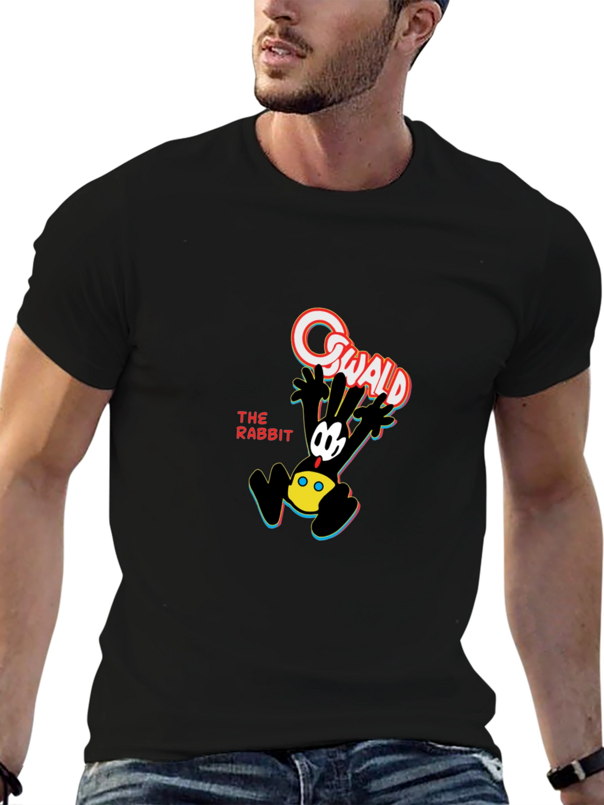 Oswald the Rabbit Black Graphic Tee
