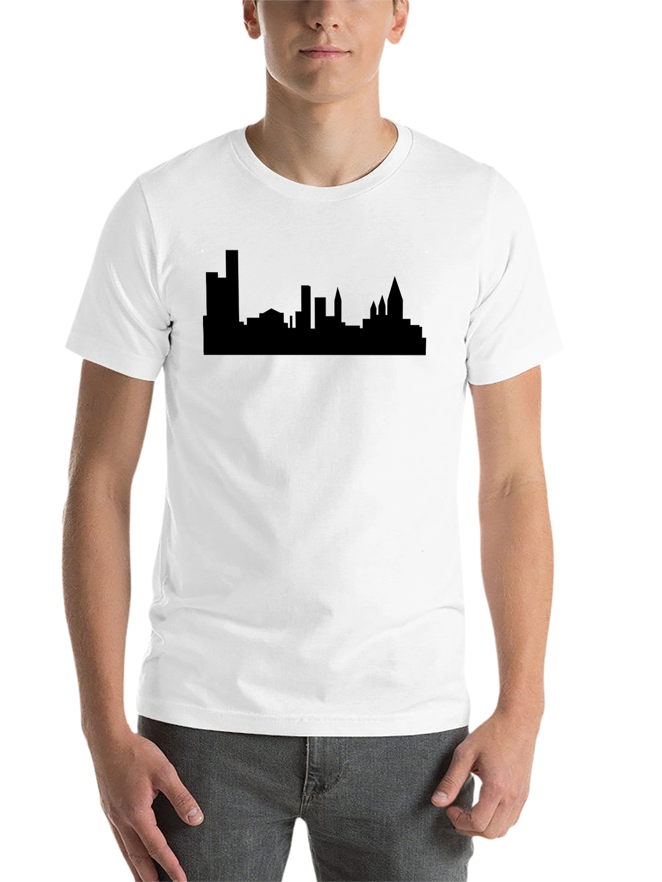 Cityscape Silhouette Graphic Tee - Modern Urban Style