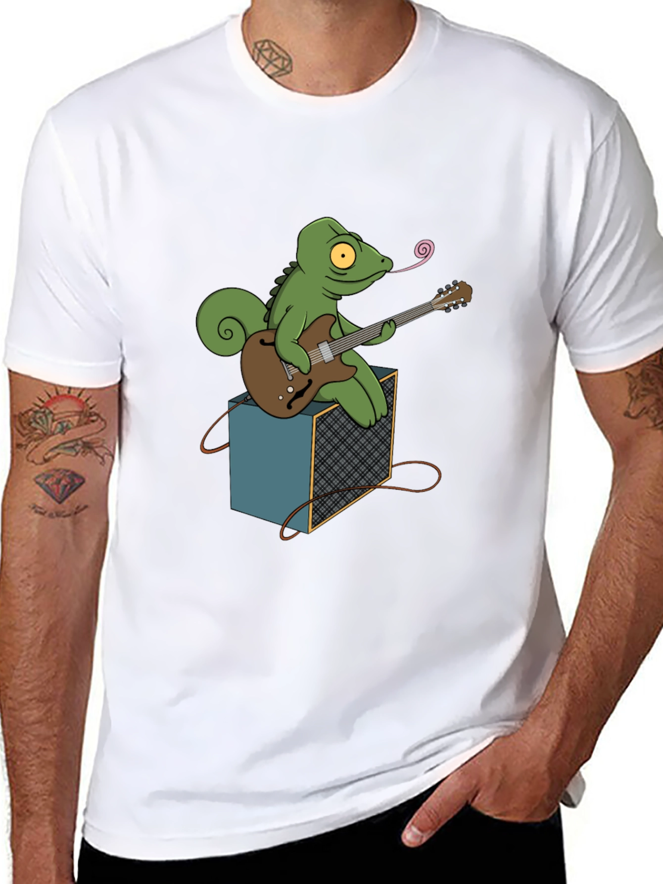 Chameleon Guitarist Graphic Tee - Black