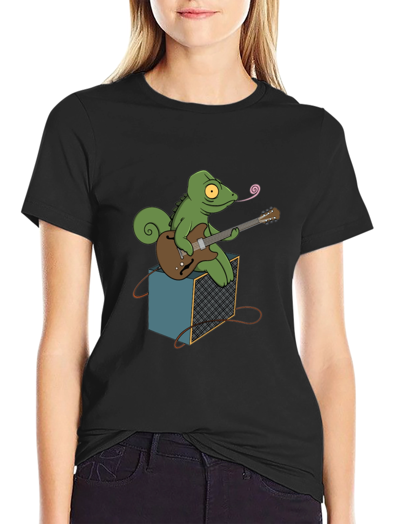 Chameleon Guitarist Graphic Tee - Black
