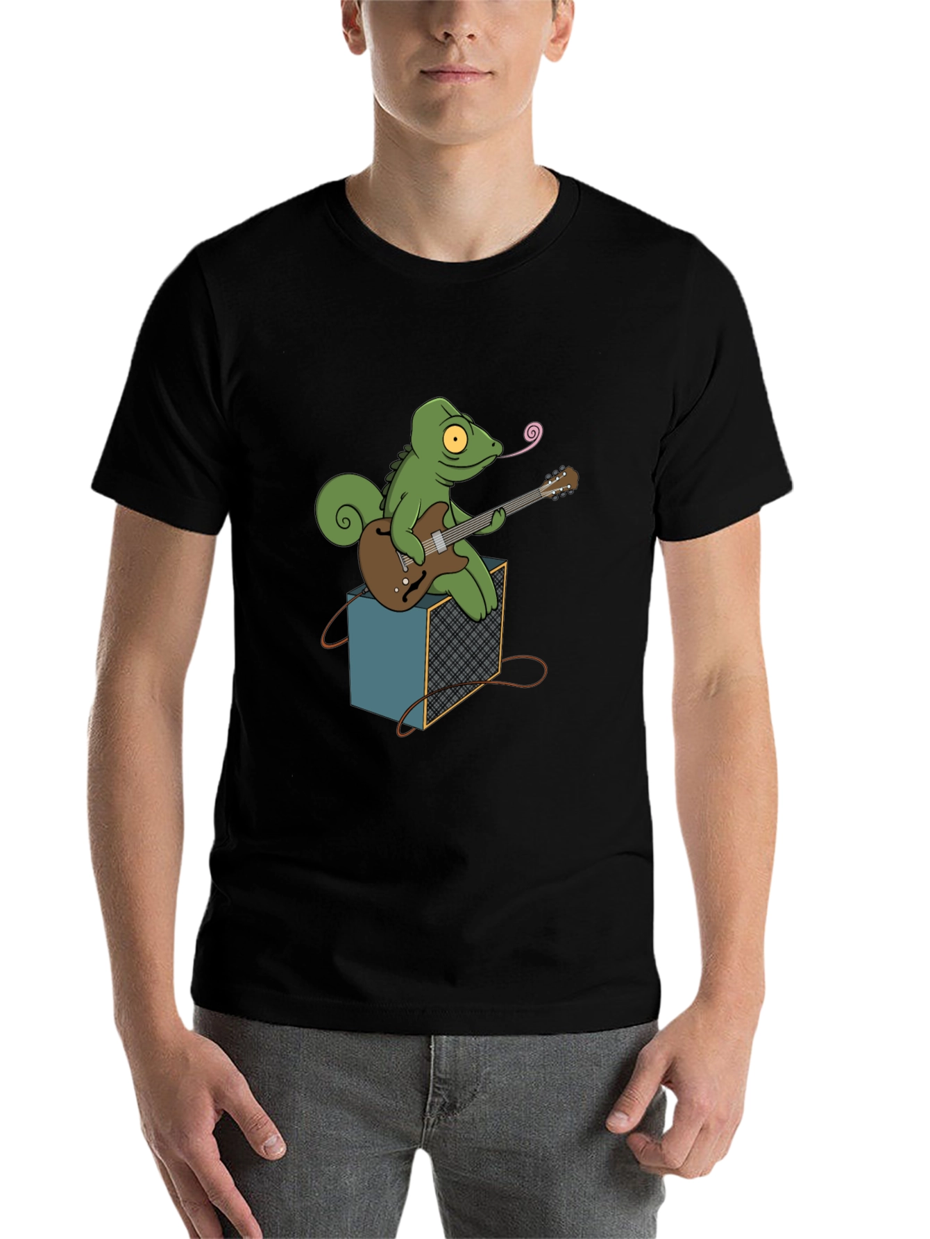 Chameleon Guitarist Graphic Tee - Black