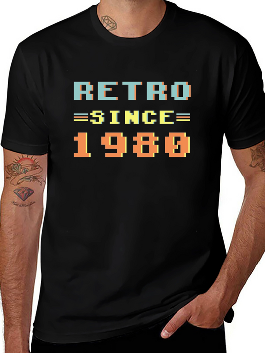 Retro Since 1980 Black T-Shirt