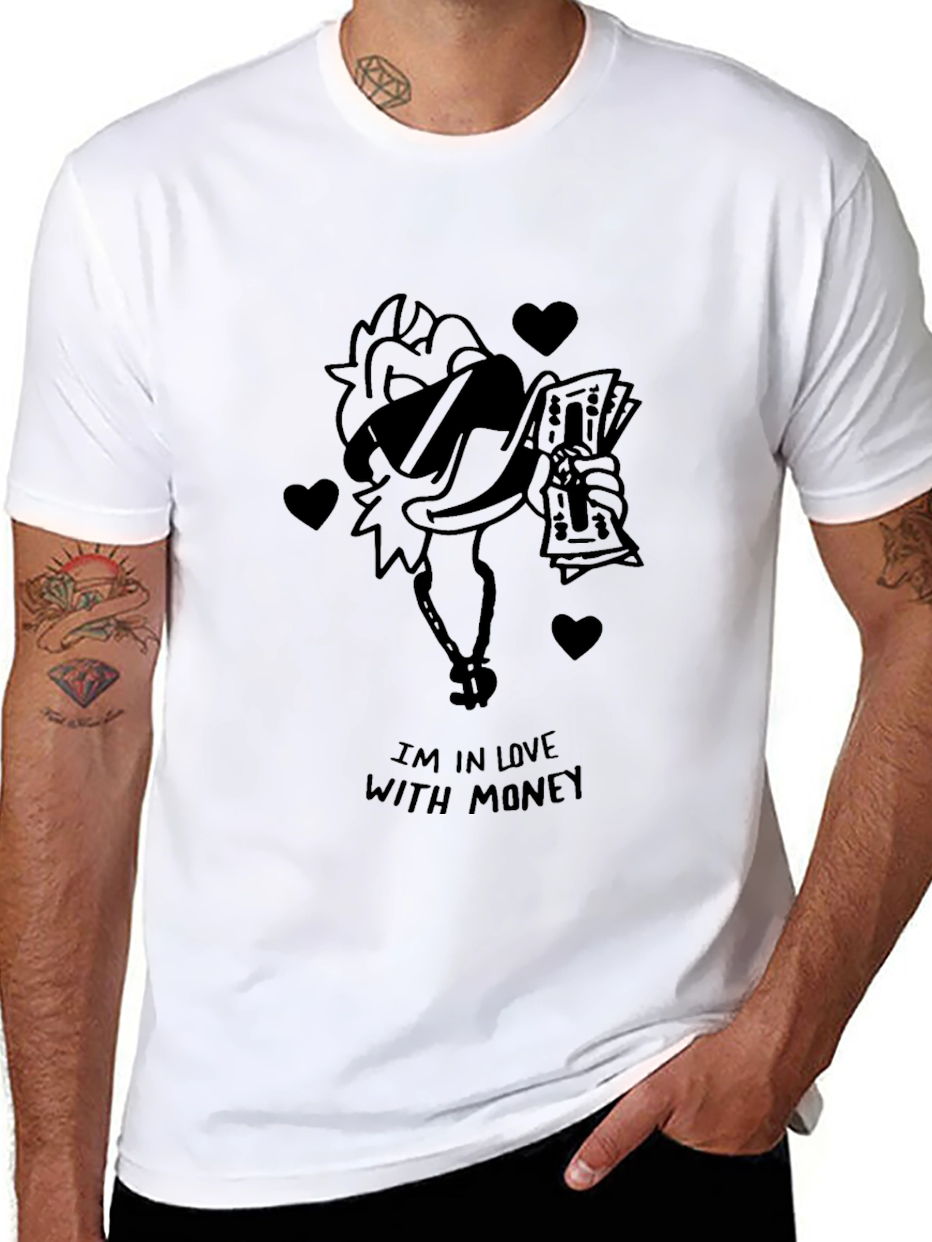 Funny Money Chicken Graphic T-Shirt