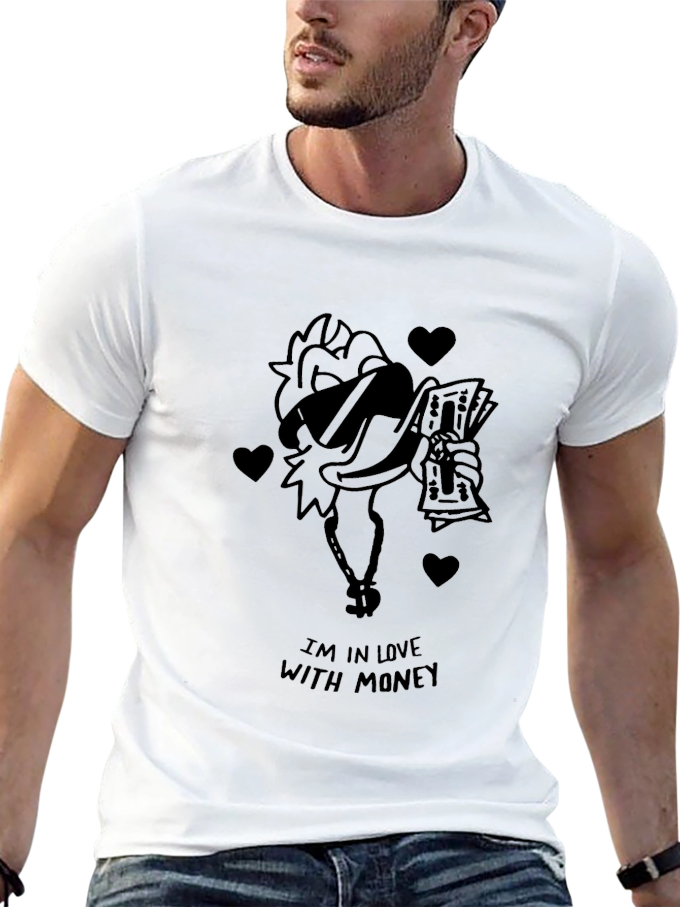 Funny Money Chicken Graphic T-Shirt
