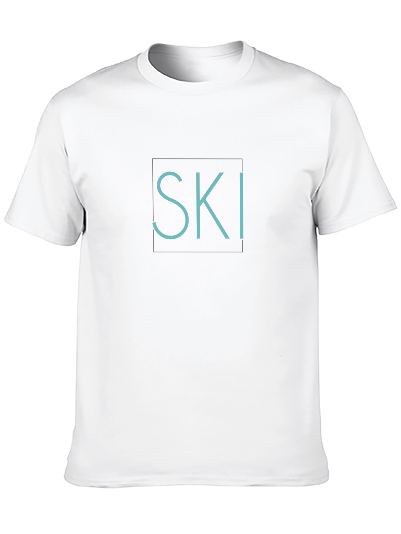 Mens Black T-Shirt - Ski Design