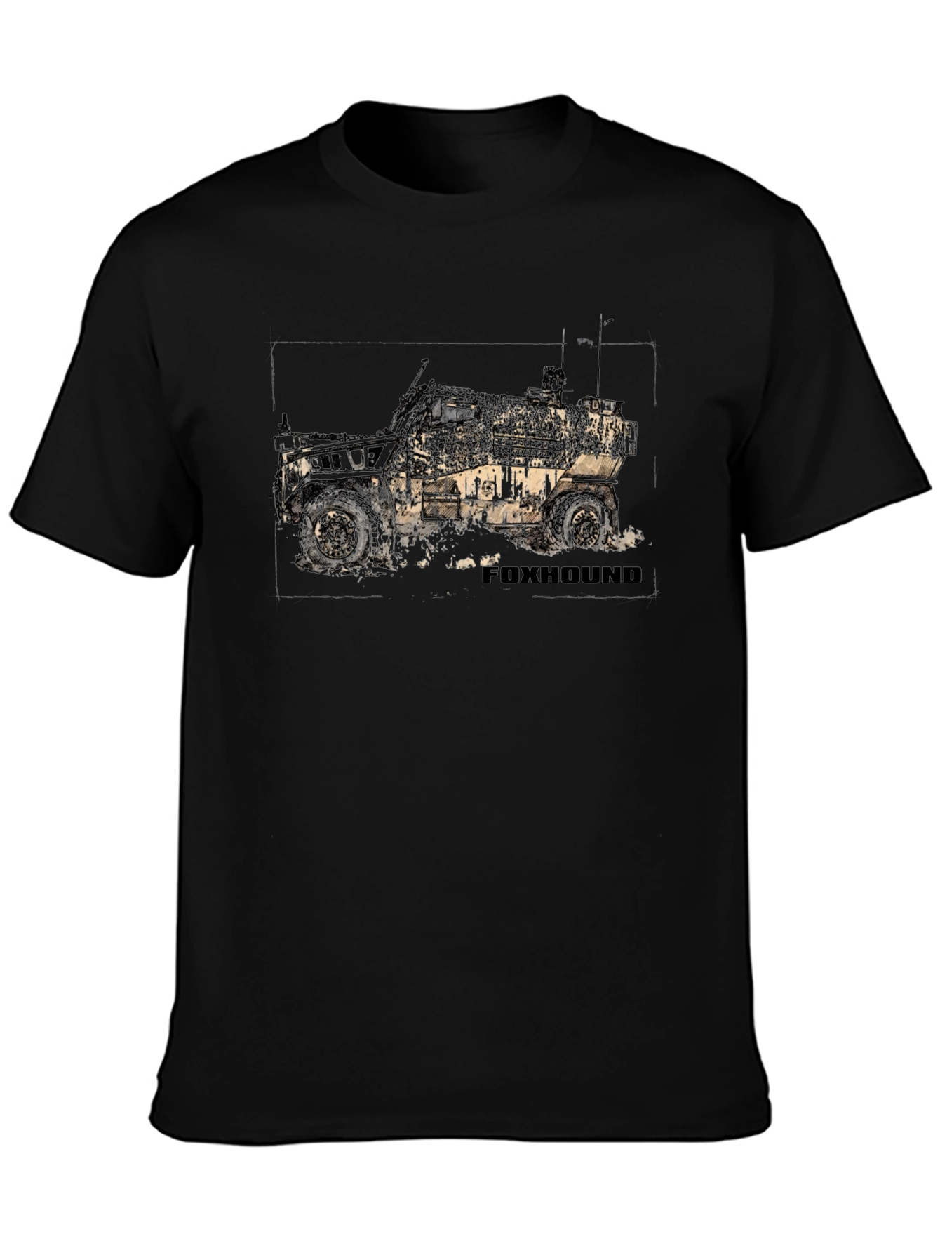 Foxhound Vehicle Graphic Tee - Black Cotton