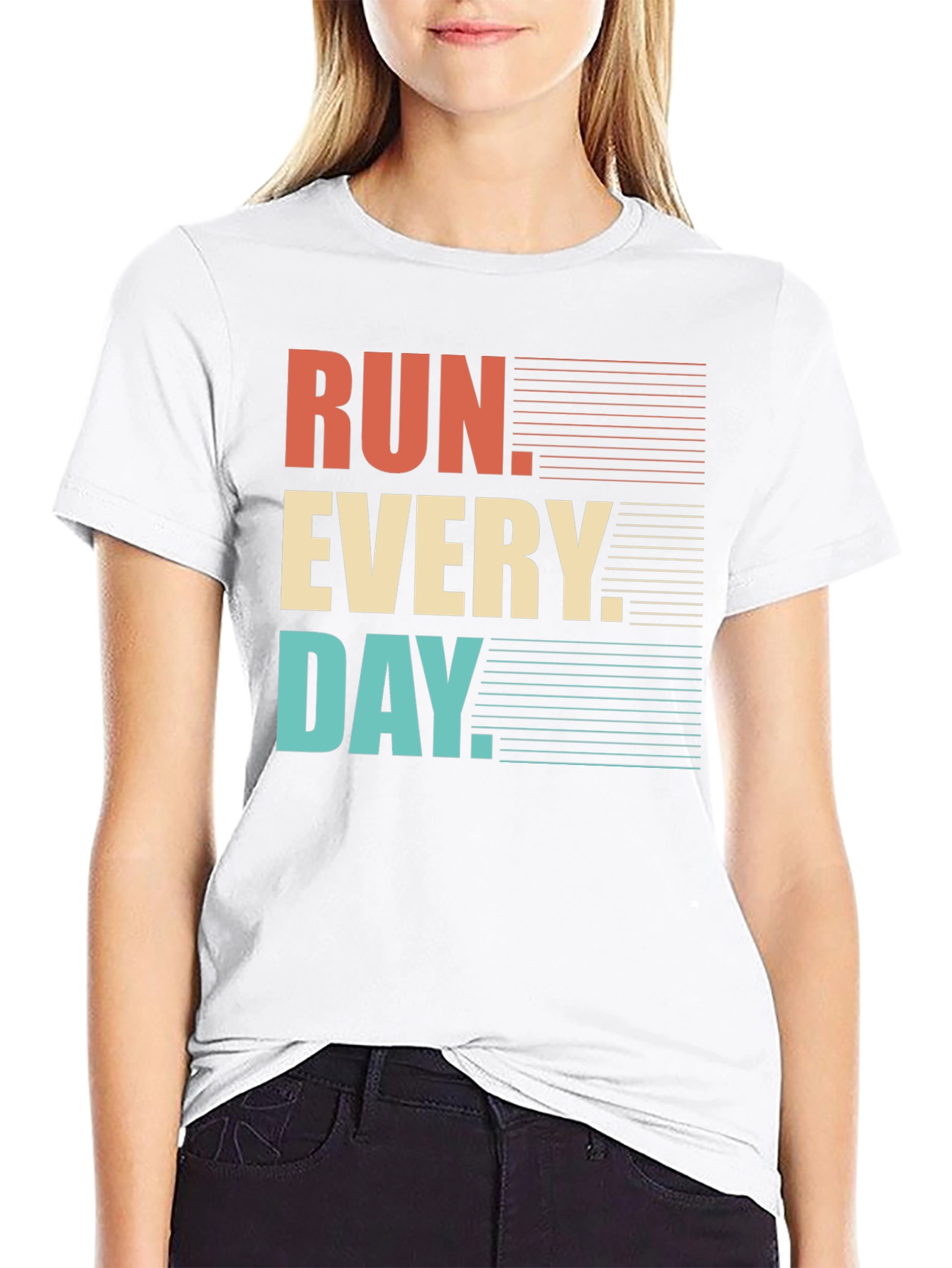 Run Every Day Graphic Tee - Retro Style