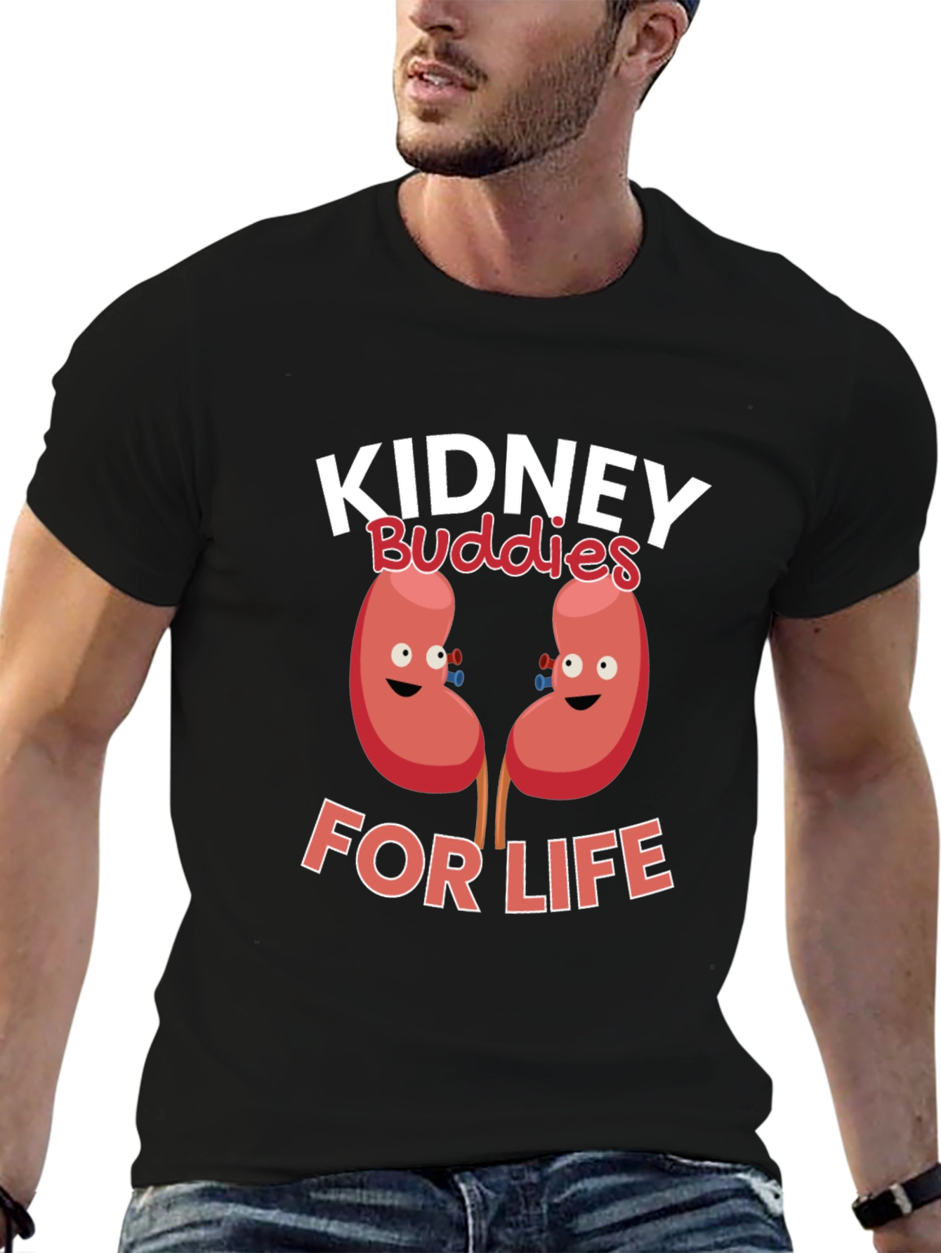 Kidney Buddies For Life Black T-Shirt