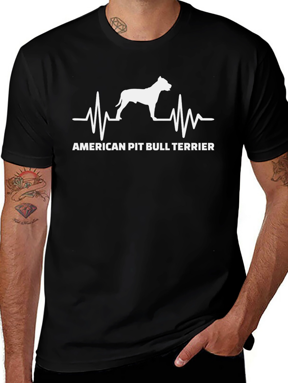 American Pit Bull Terrier Heartbeat T-Shirt