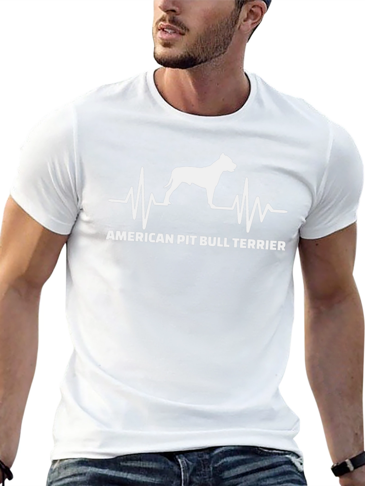 American Pit Bull Terrier Heartbeat T-Shirt