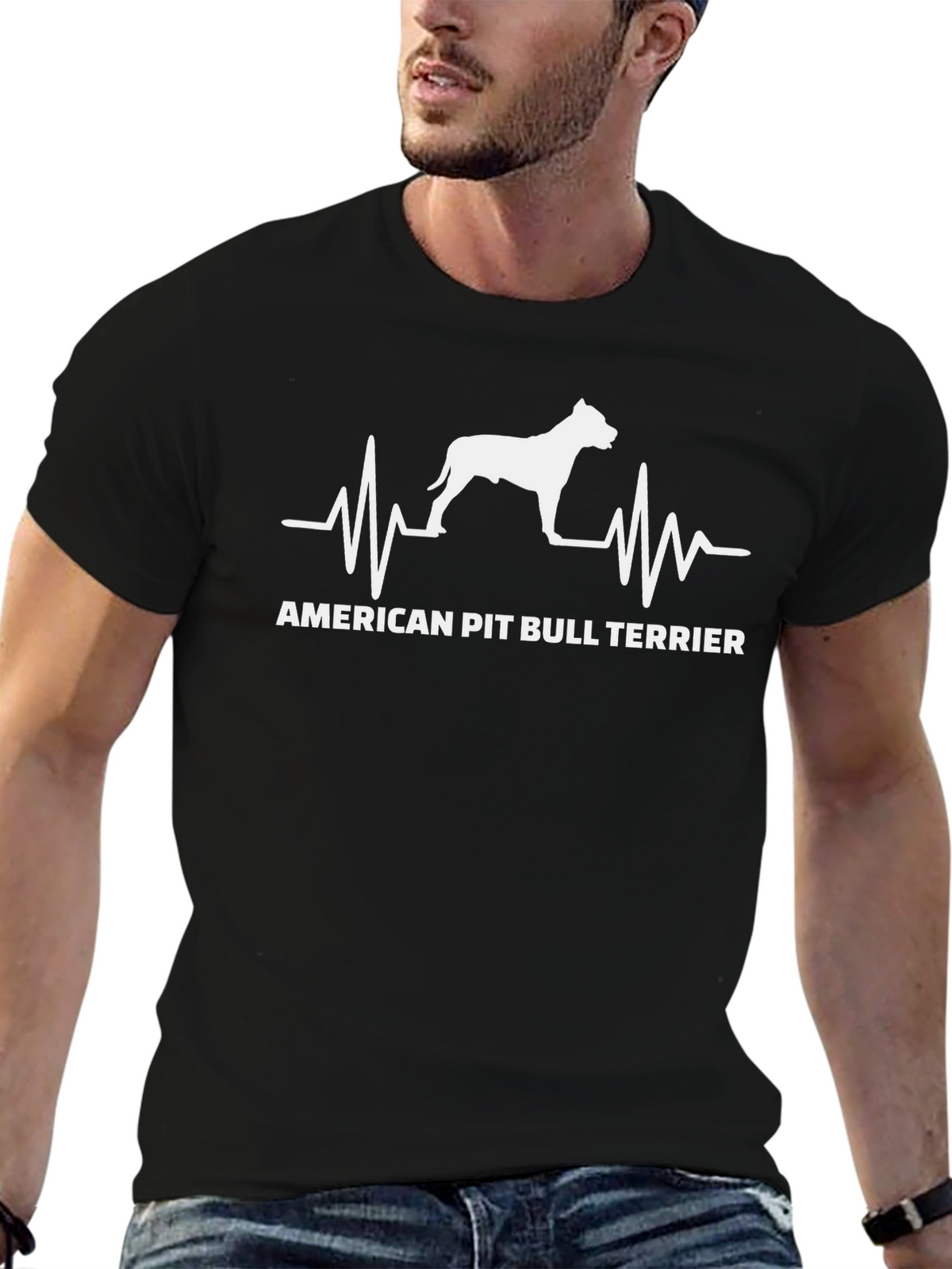 American Pit Bull Terrier Heartbeat T-Shirt