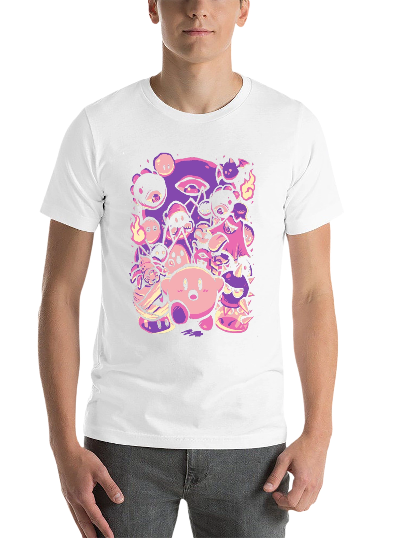 Kirby Character Mashup Black T-Shirt
