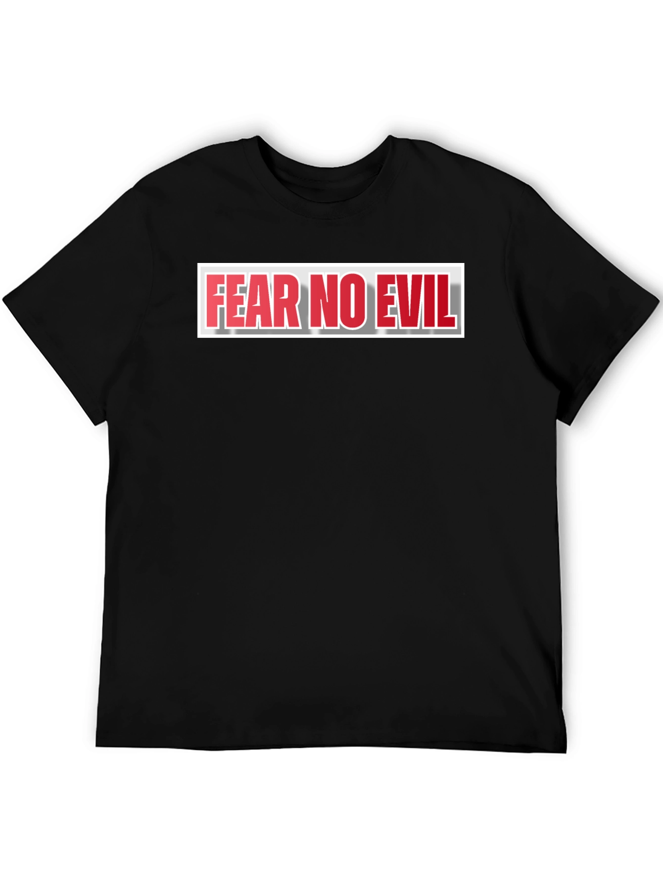 Fear No Evil Graphic Print Black T-Shirt