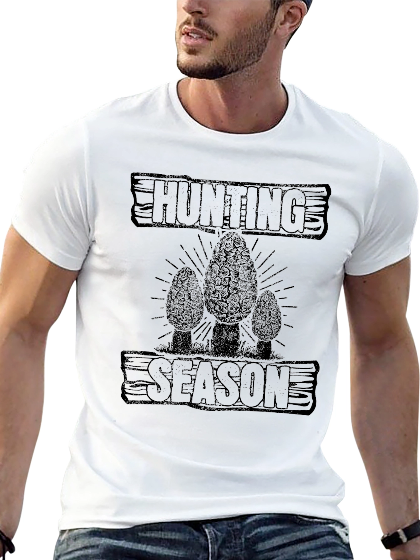 Hunting Season Morel Mushroom Graphic T-Shirt