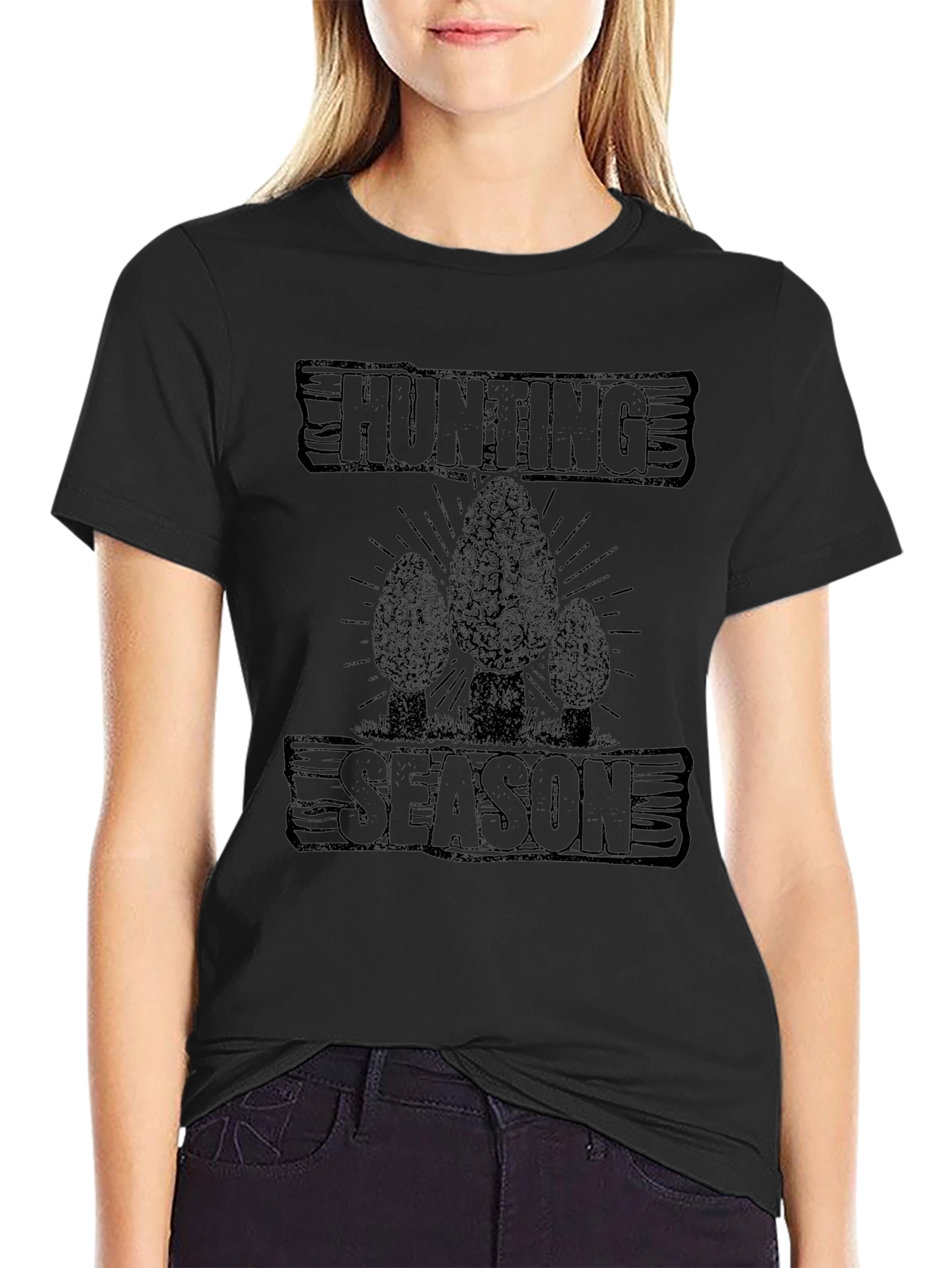 Hunting Season Morel Mushroom Graphic T-Shirt