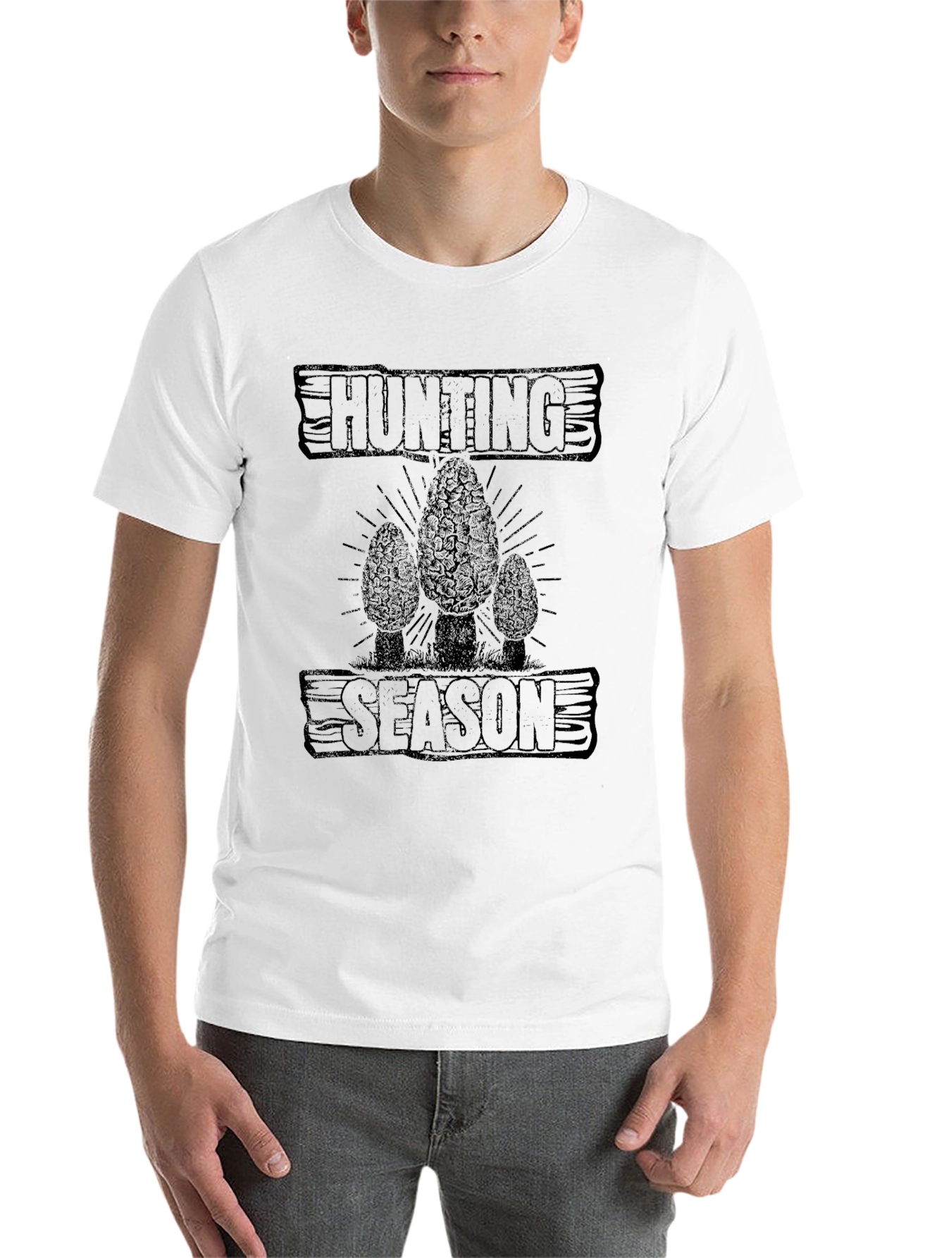 Hunting Season Morel Mushroom Graphic T-Shirt