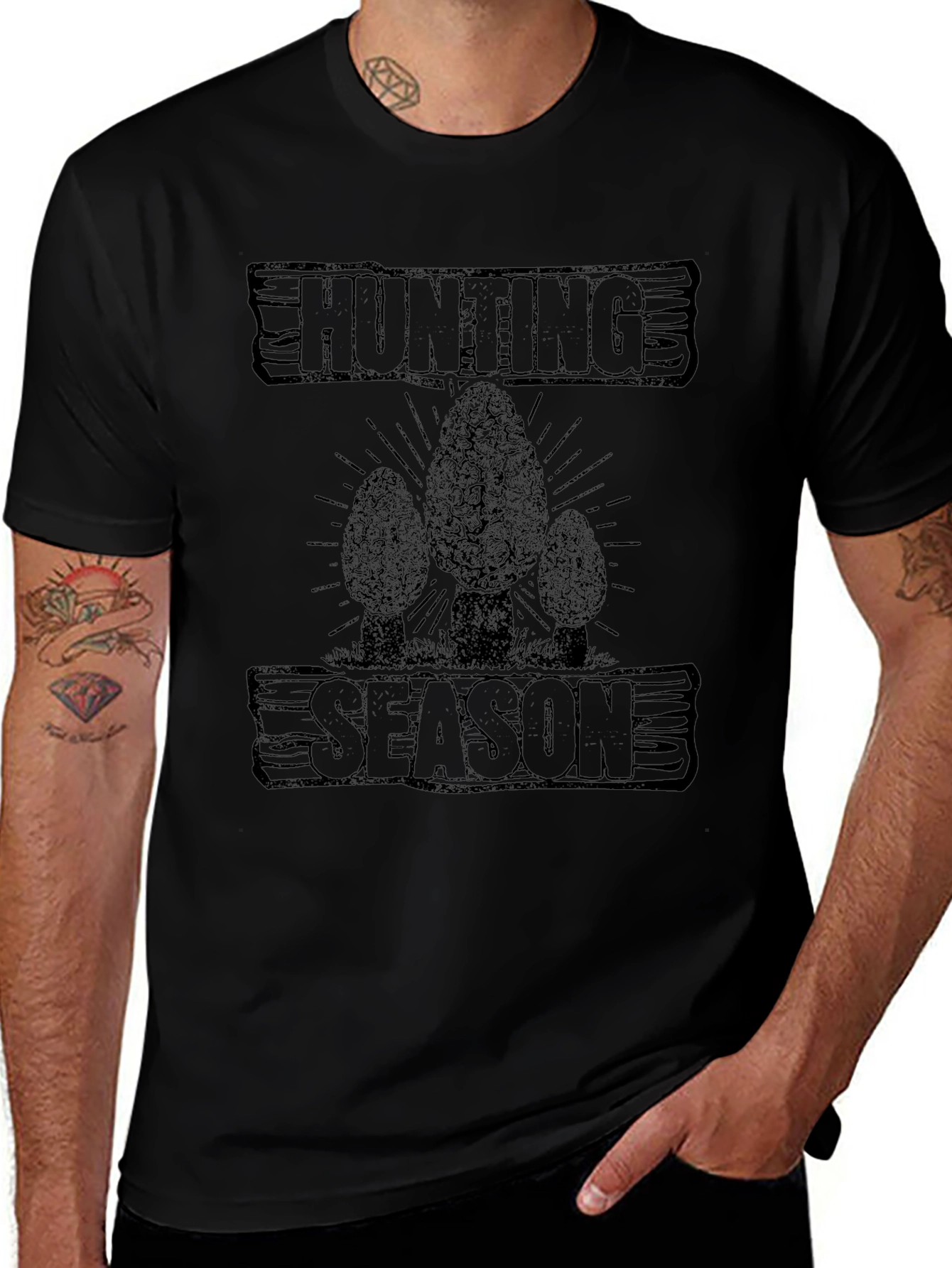 Hunting Season Morel Mushroom Graphic T-Shirt