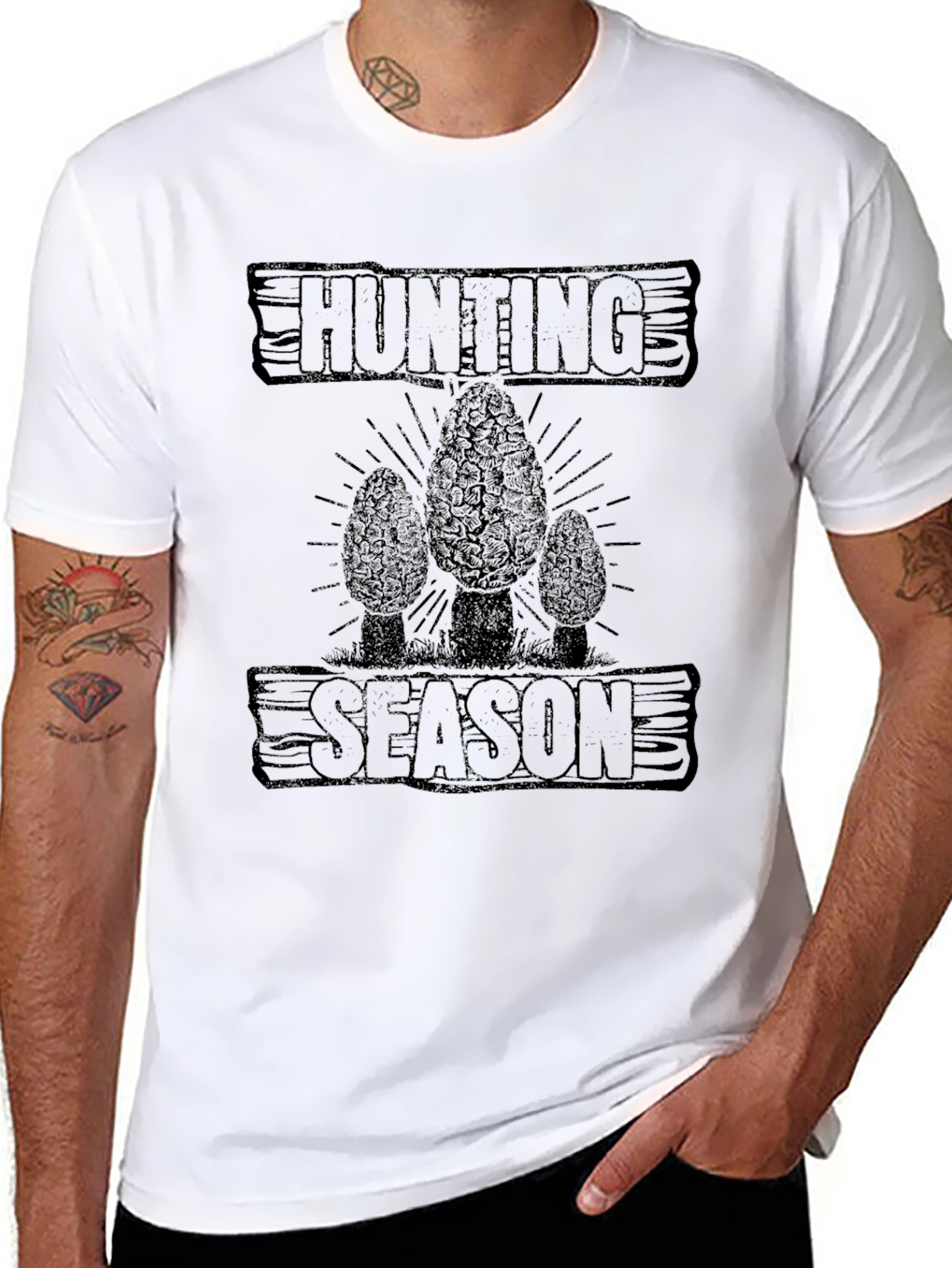 Hunting Season Morel Mushroom Graphic T-Shirt