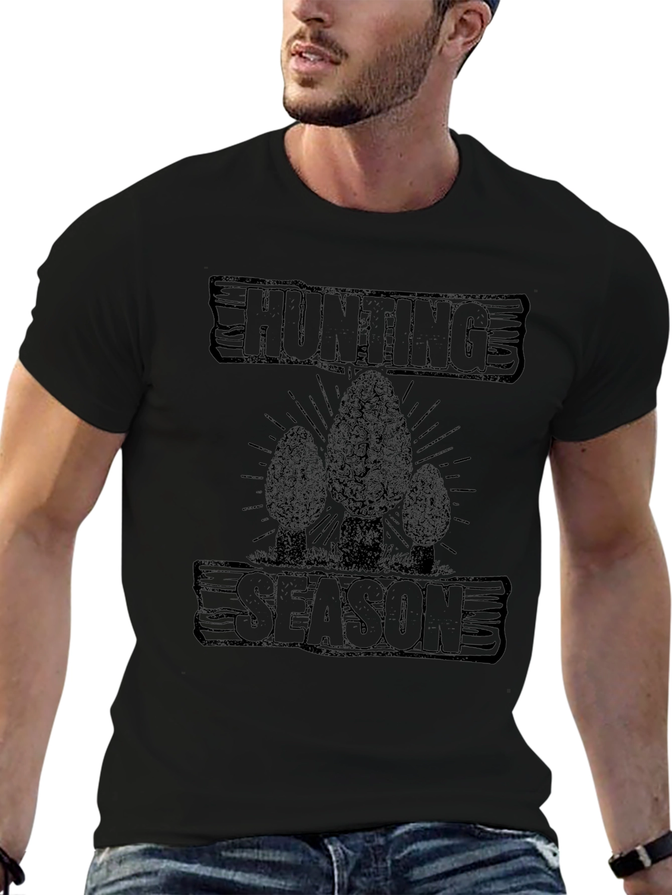 Hunting Season Morel Mushroom Graphic T-Shirt