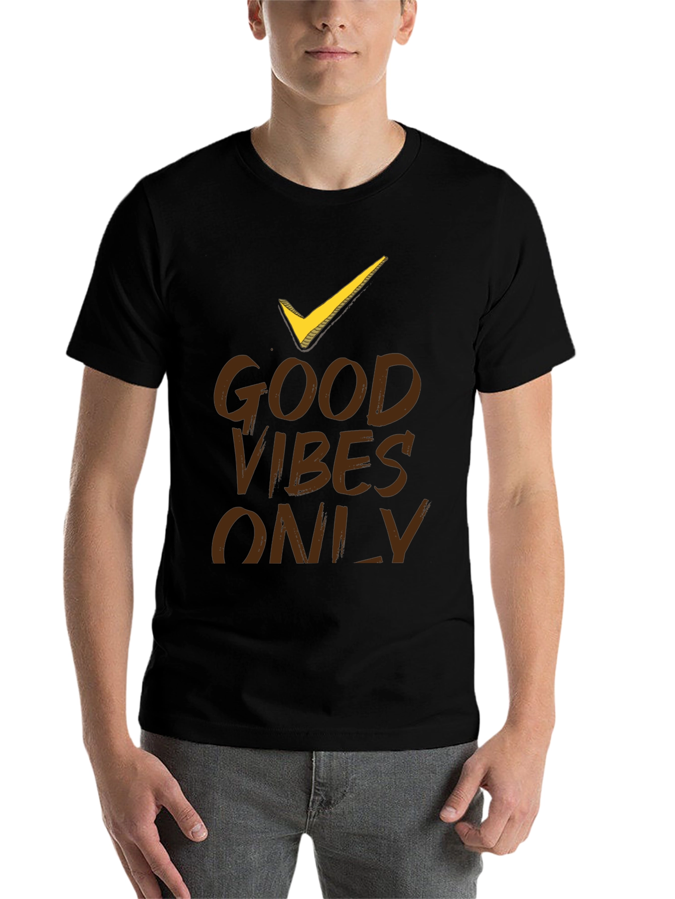 Good Vibes Only Black Graphic T-Shirt