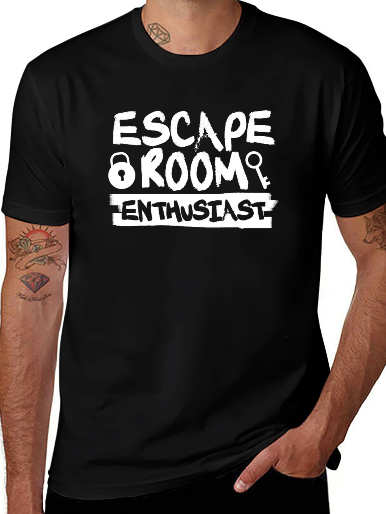 Escape Room Enthusiast Graphic T-Shirt - Black