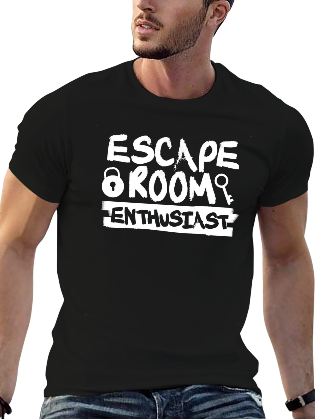 Escape Room Enthusiast Graphic T-Shirt - Black