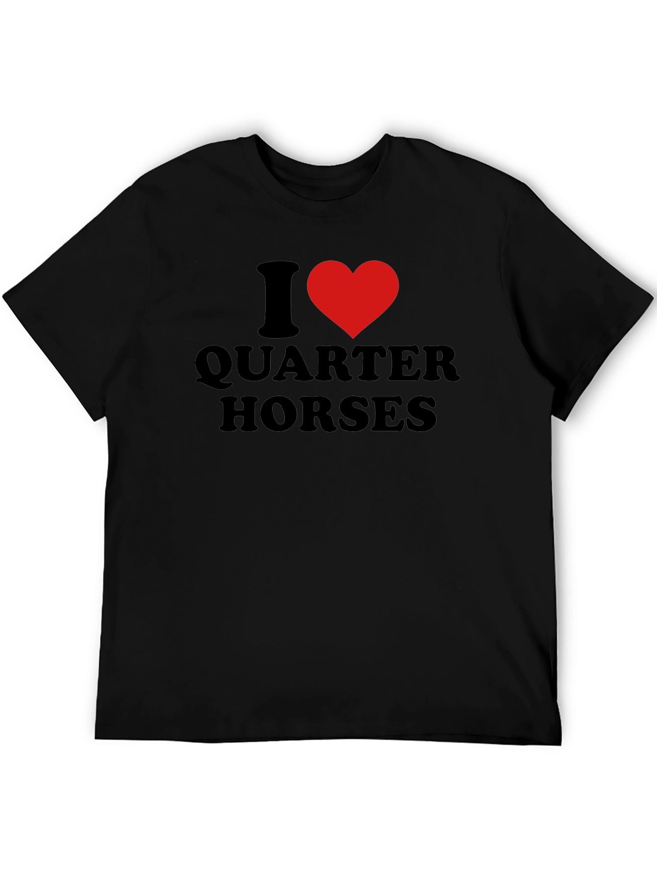 I Heart Quarter Horses Black Graphic T-Shirt