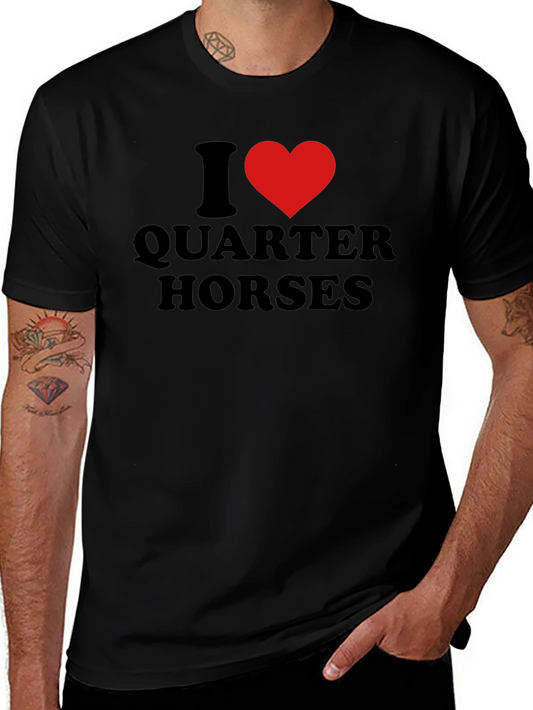 I Heart Quarter Horses Black Graphic T-Shirt