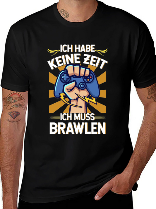 Ich Muss Brawlen Gamer T-Shirt - Black