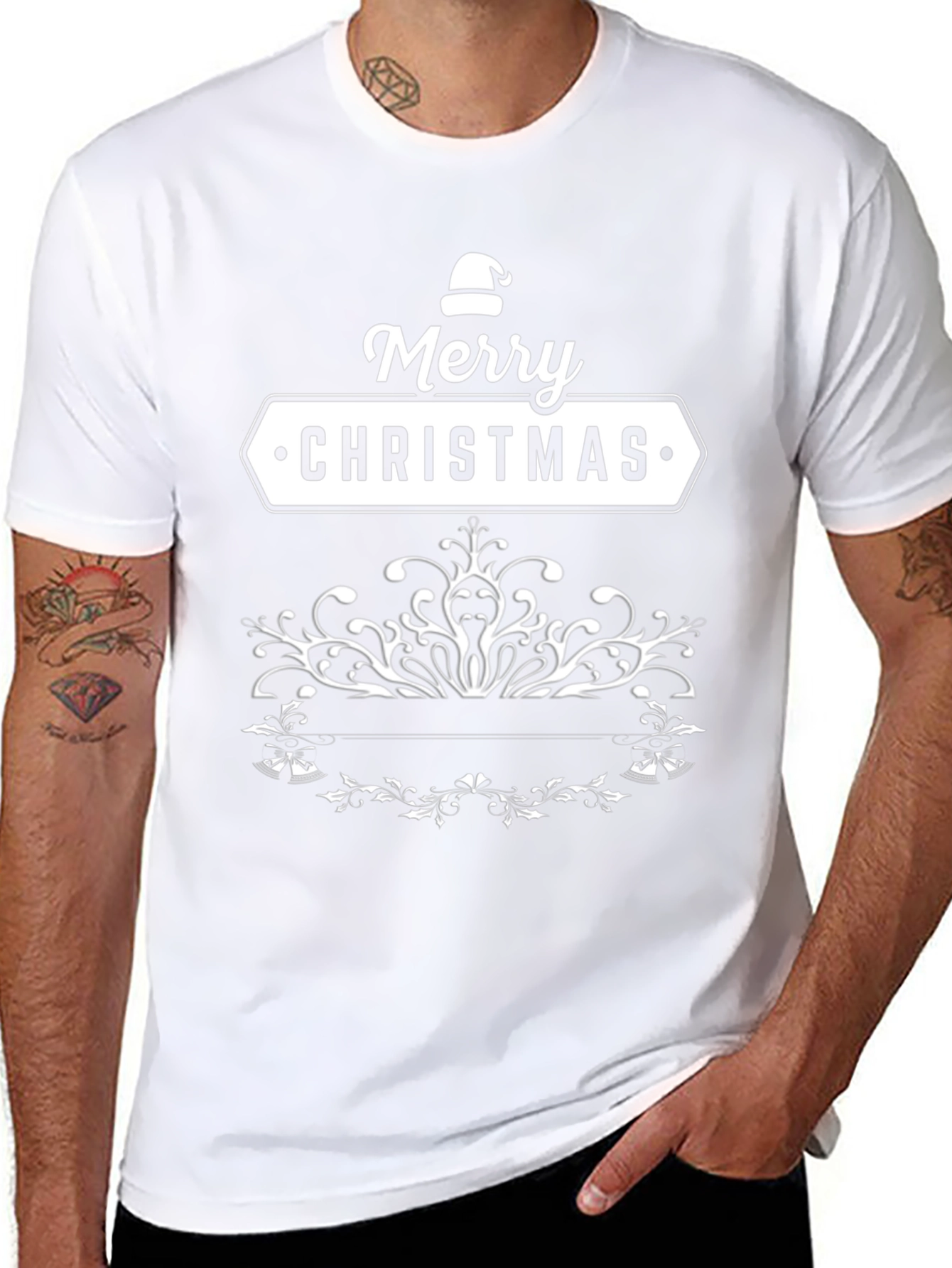 Merry Christmas Black T-Shirt Holiday Tee