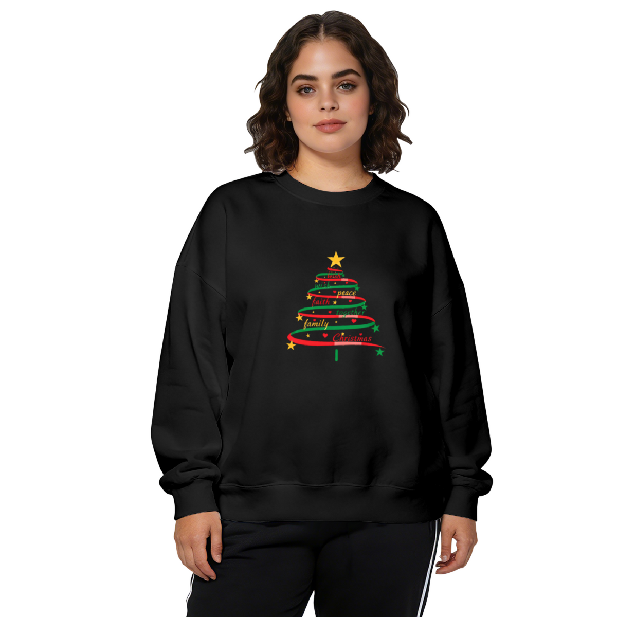 Minimal Snow Scene Winter Christmas Sweatshirt
