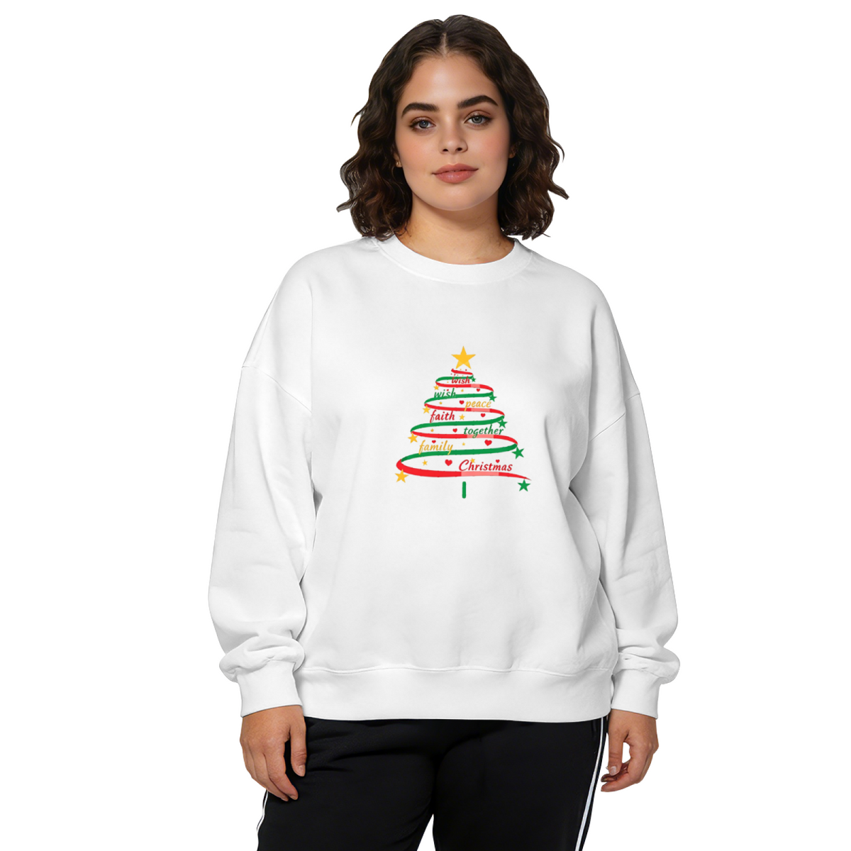 Minimal Snow Scene Winter Christmas Sweatshirt