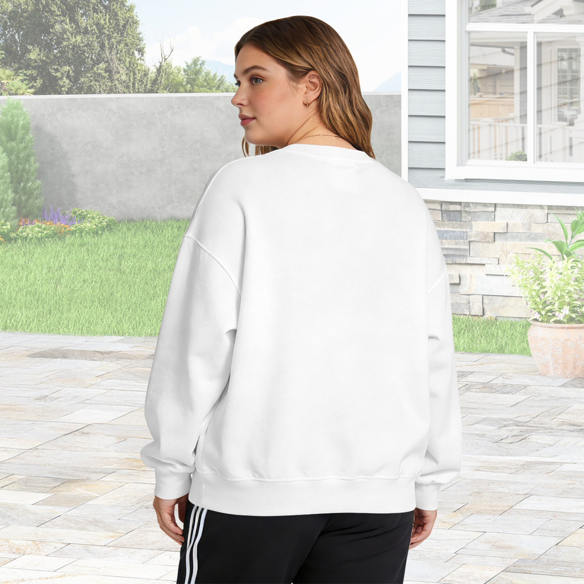Minimal Snow Scene Winter Christmas Sweatshirt