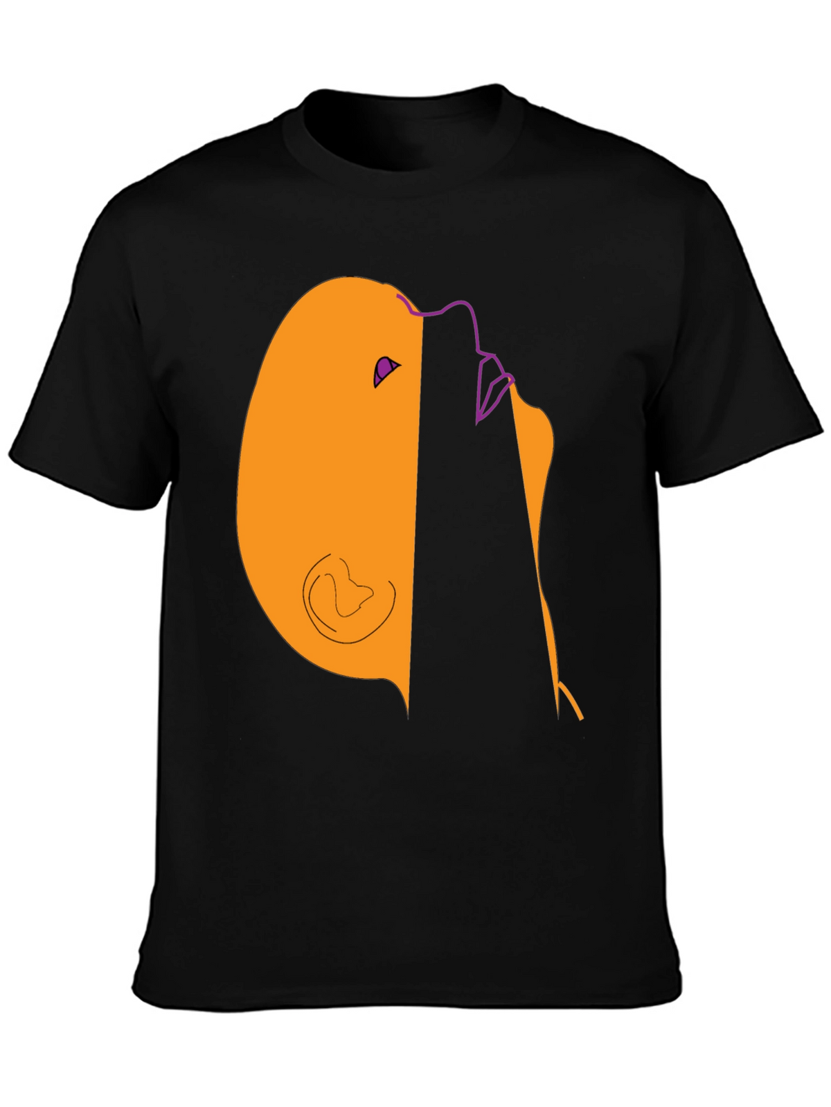 Abstract Face Graphic Tee - Modern Casual Style