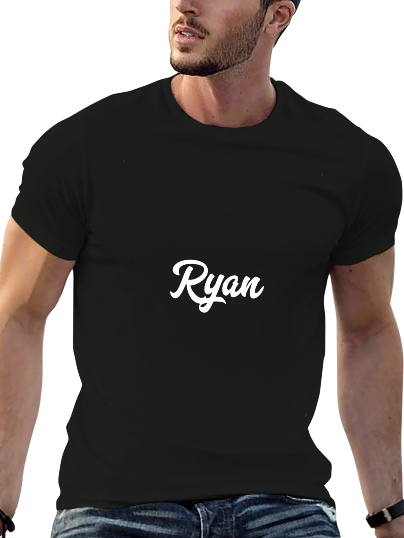 Ryan Personalized Black T-Shirt