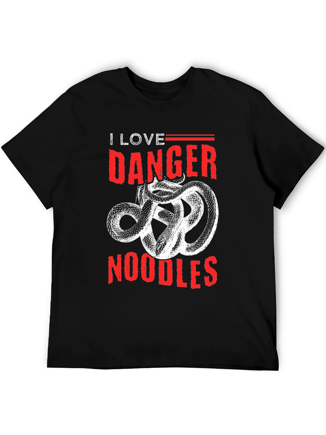 I Love Danger Noodles T-Shirt - Snake Graphic Tee