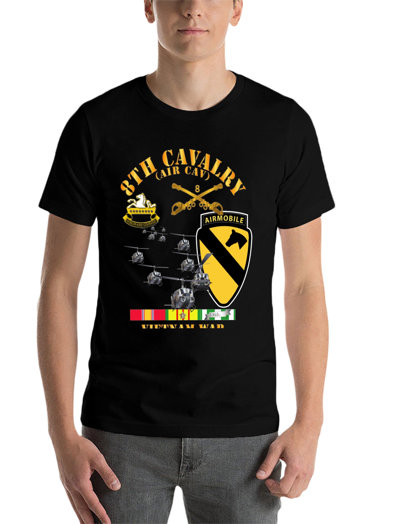 8th Cavalry Vietnam War T-Shirt Air Mobile Tee